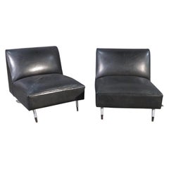 Pair of Leather Slipper Chairs