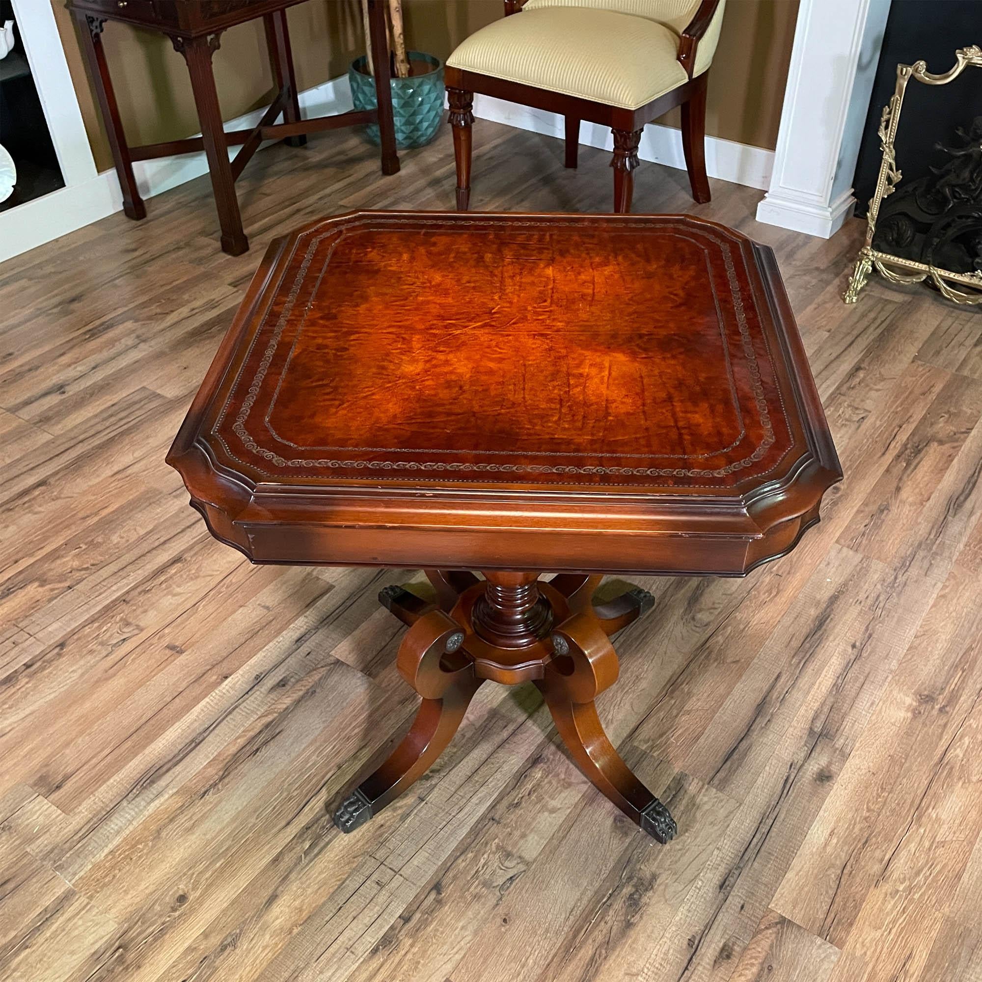 20th Century PAIR Leather Top Tables For Sale