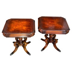 Used PAIR Leather Top Tables