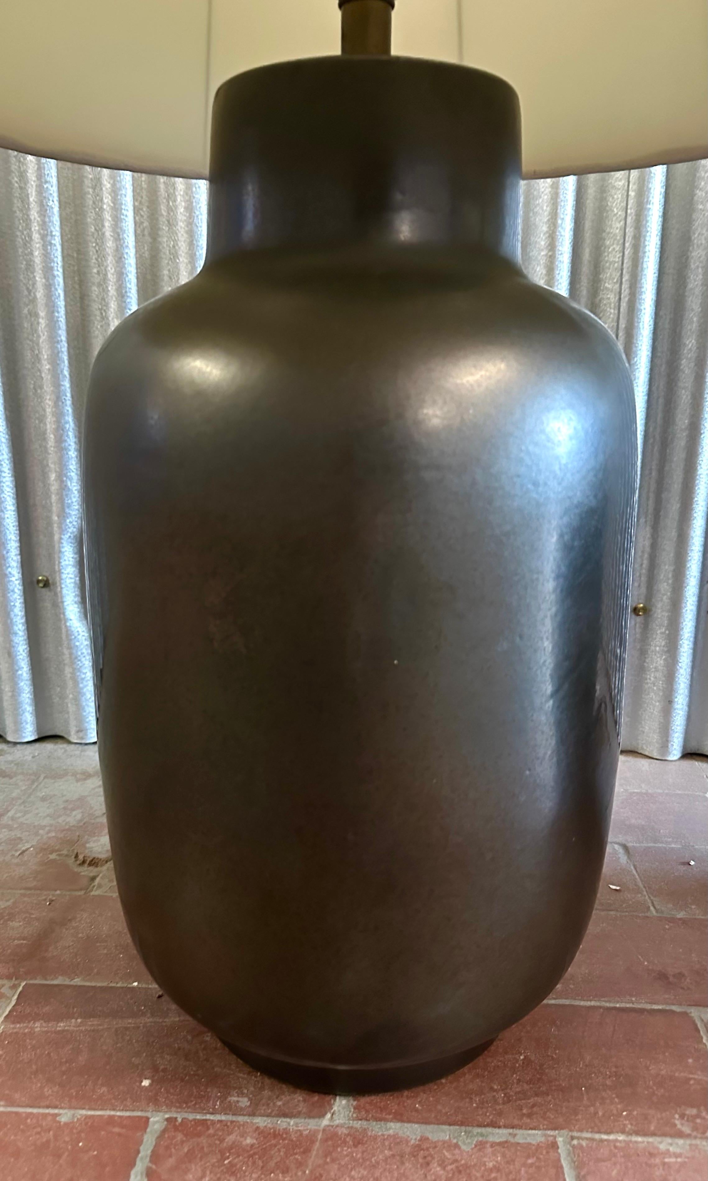 American Massive Pair Lee Rosen for Design Technics Gunmetal Table Lamps For Sale