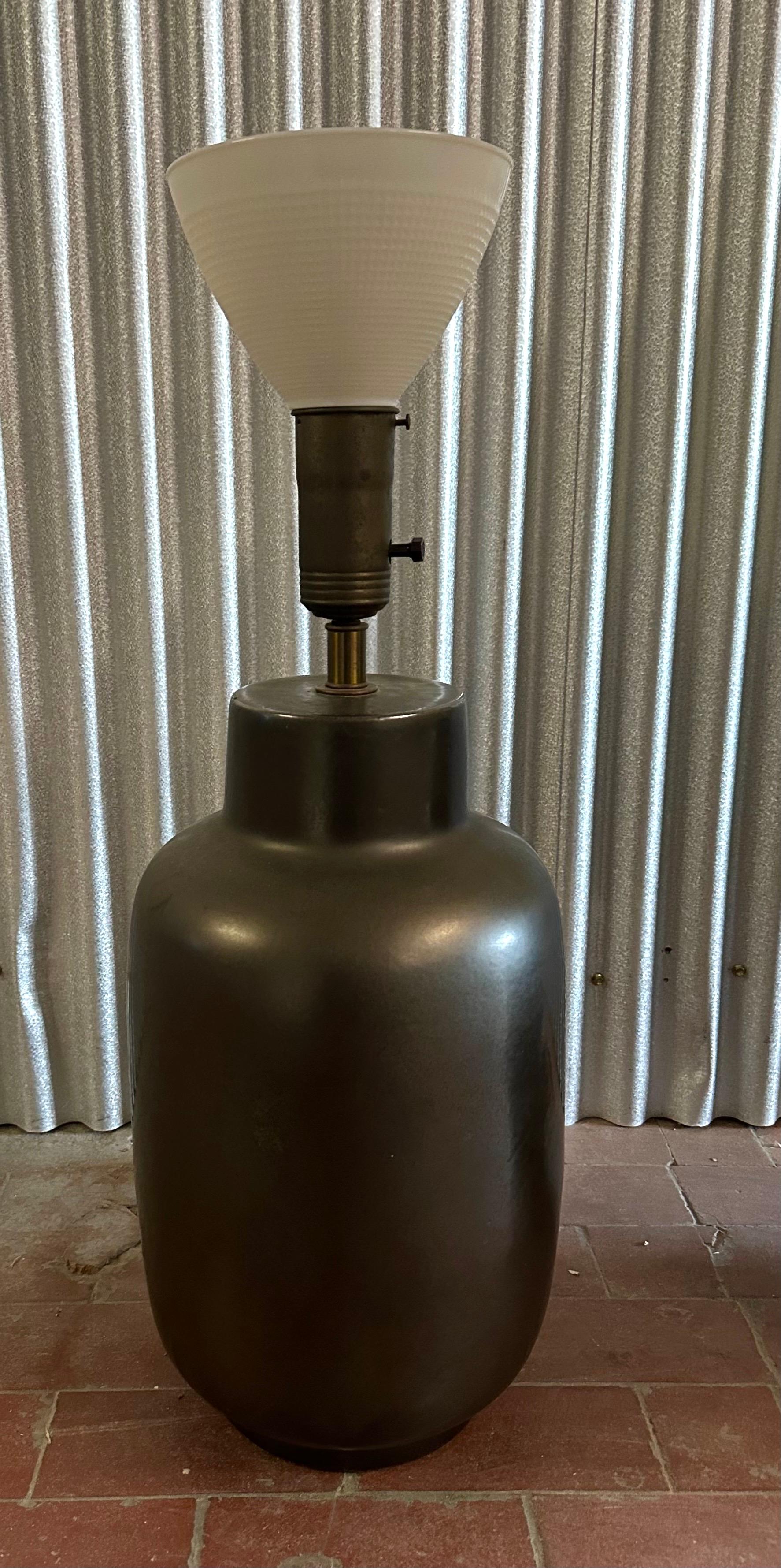 Mid-20th Century Massive Pair Lee Rosen for Design Technics Gunmetal Table Lamps For Sale