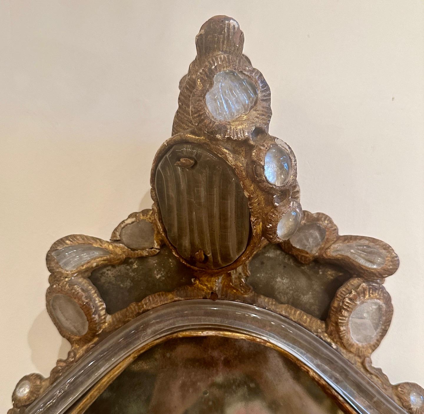 Pair Left/Right Gilt-wood Venetian Mirrors In Good Condition For Sale In Los Angeles, CA
