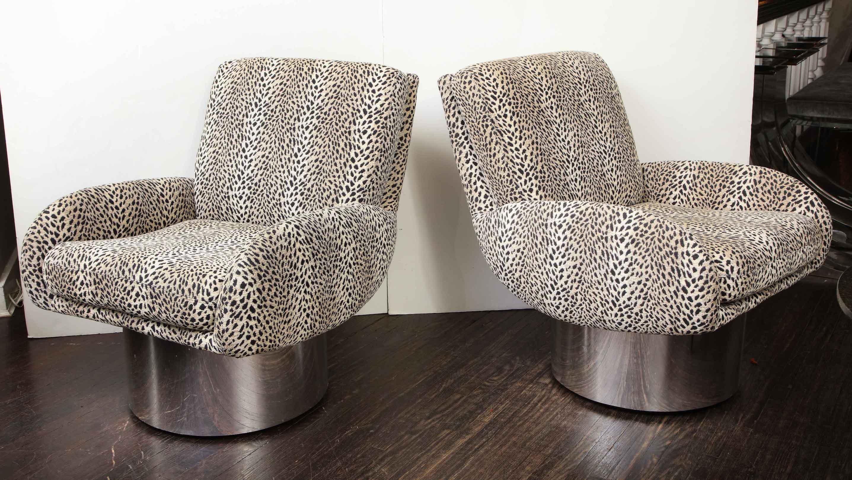 American Pair of Leon Rosen Swivel Chairs