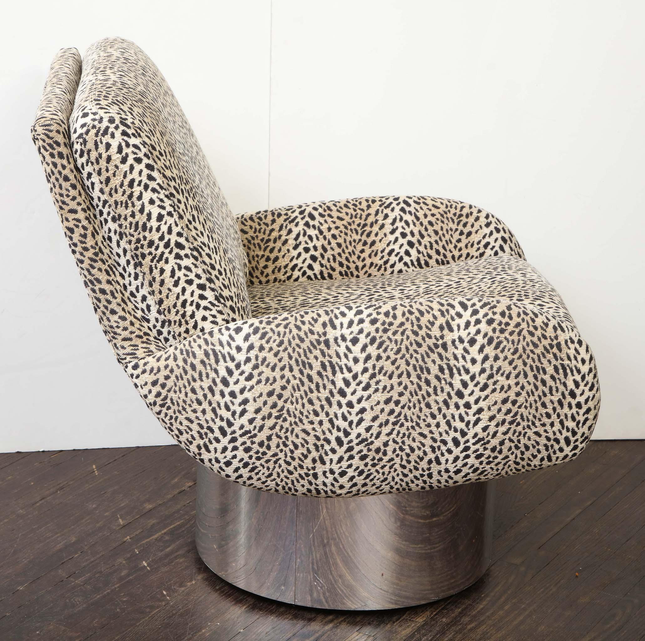 Metal Pair of Leon Rosen Swivel Chairs