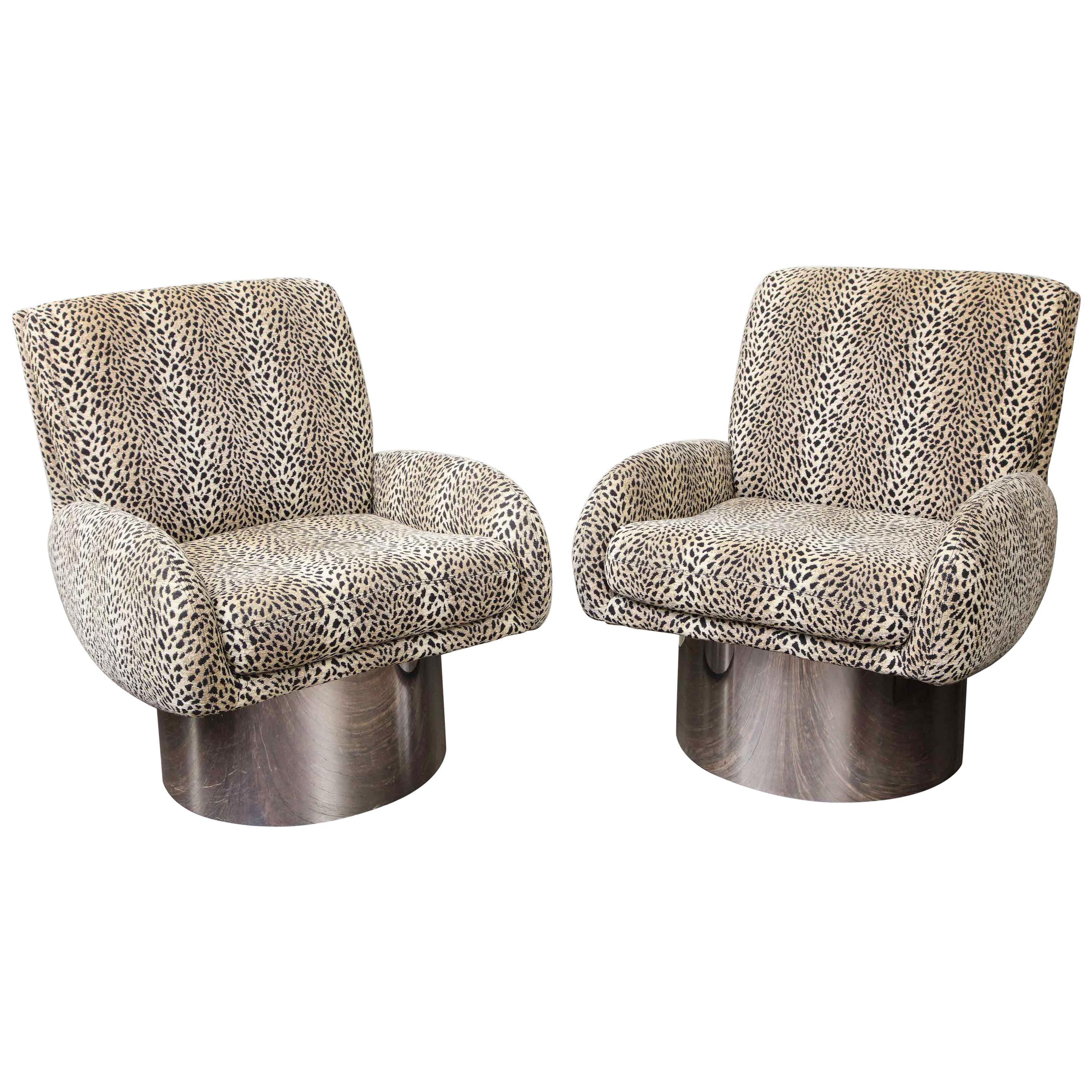 Pair of Leon Rosen Swivel Chairs