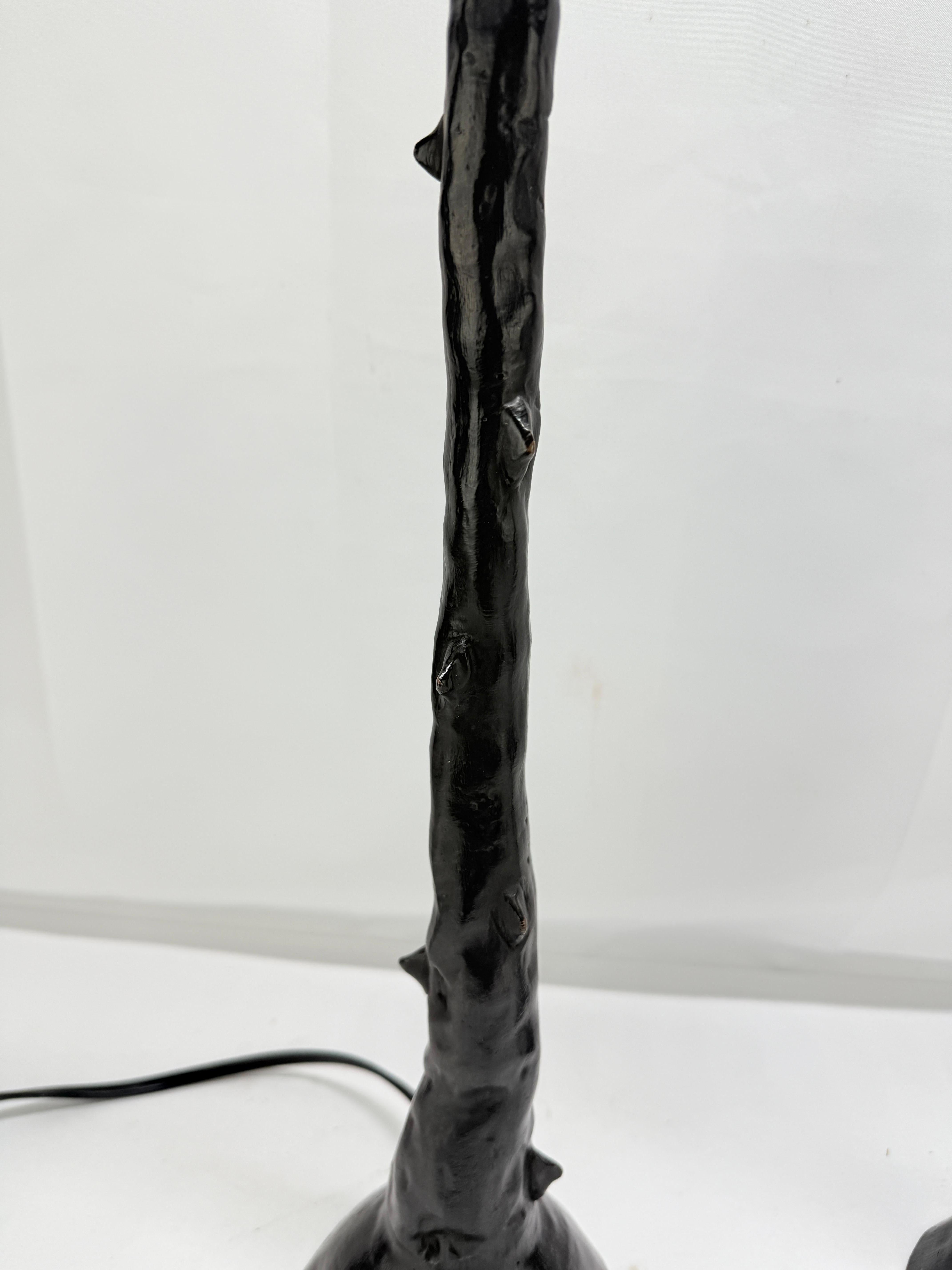 Pair, Les Heritiers Bronze Faux Bois Tree Trunk Form Table Lamps - Signed For Sale 1