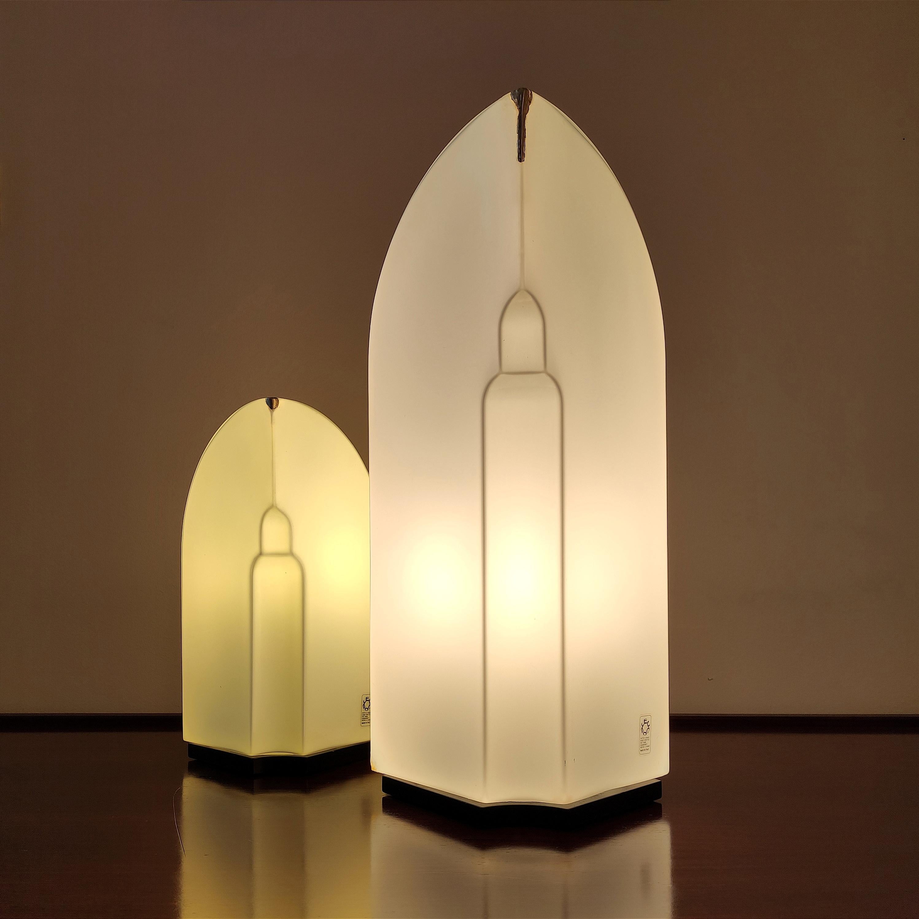 Minimalist Pair Leucos Tiki Lamps