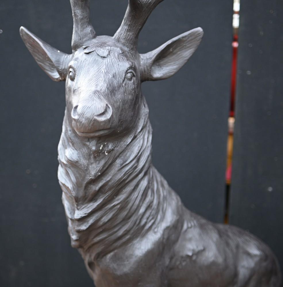 Pair Lifesize Bronze Stags Scottish Highlands Moose Elk For Sale 7