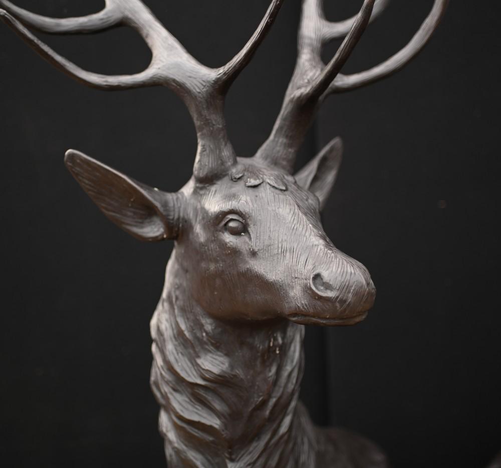 Pair Lifesize Bronze Stags Scottish Highlands Moose Elk For Sale 3