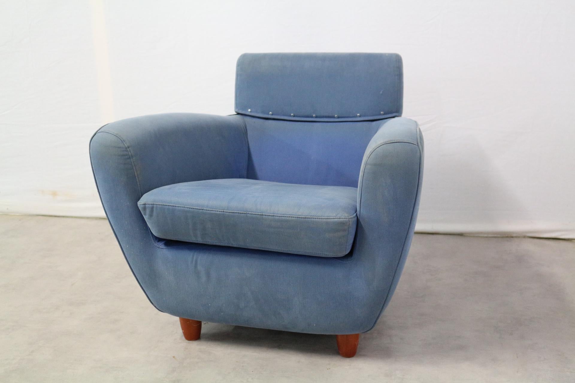 Upholstery Pair of Ligne Roset Armchairs Vintage 20th Century to Recover