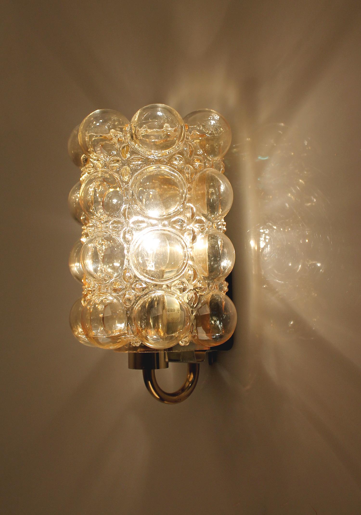 Late 20th Century Pair Limburg Glass Sconces, 1960s  For Sale