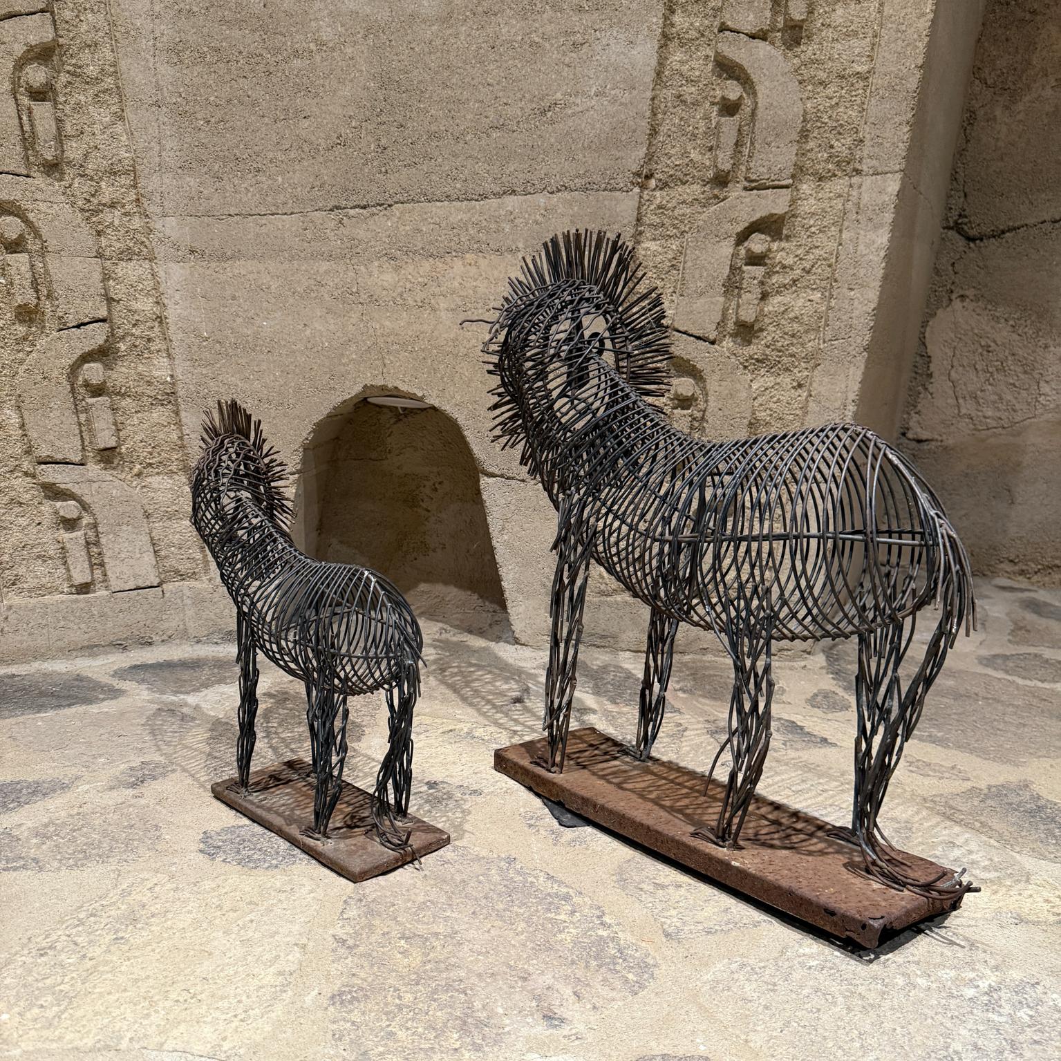 Late 20th Century Pair Lions C Jere Iron Sculptures Mid Century For Sale