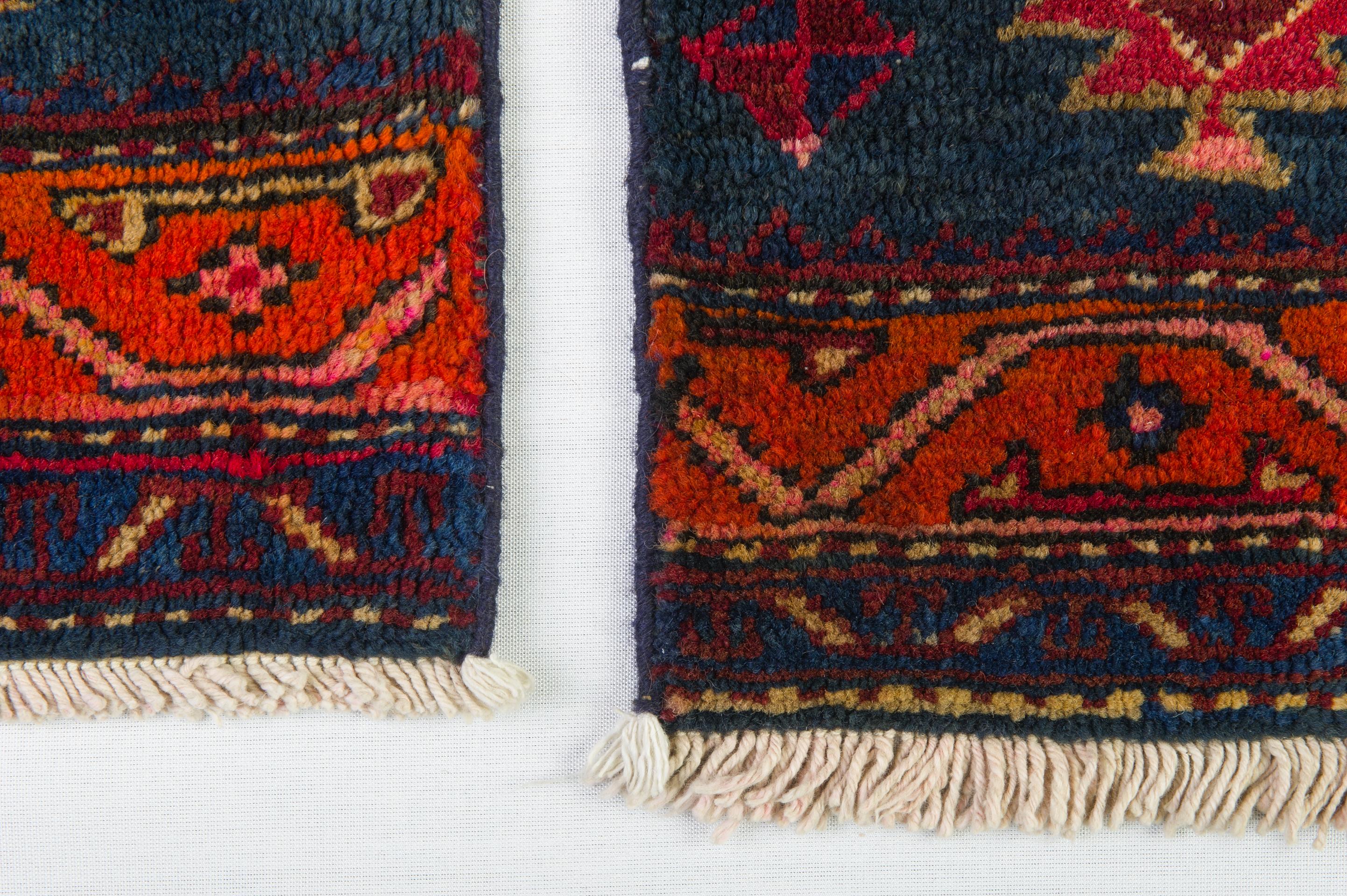 Pair Little Kurdestan Carpets, also for Cushions In Excellent Condition For Sale In Alessandria, Piemonte