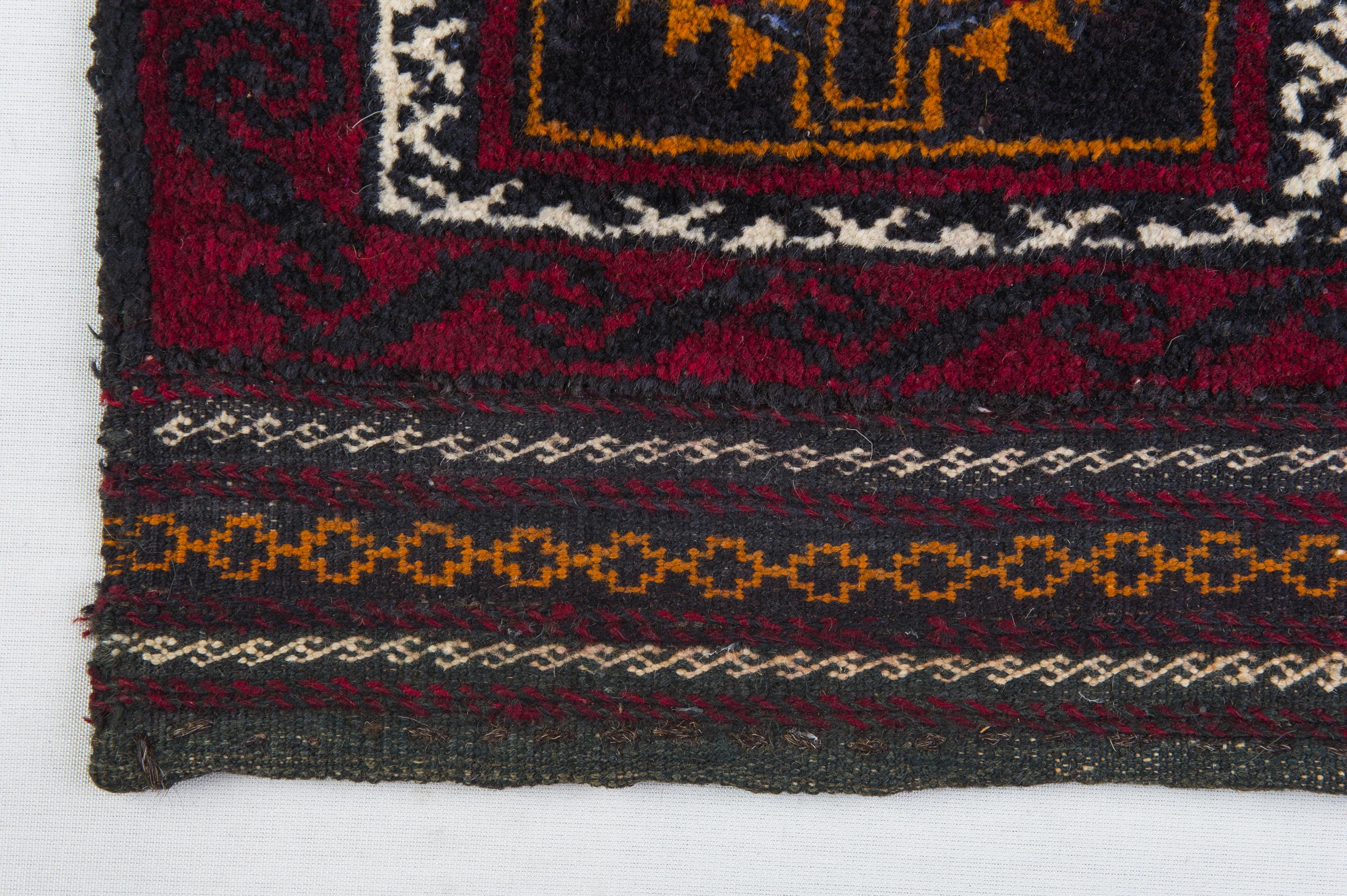 Afghan Pair Little Old Balucestan Carpets also for Pillows For Sale