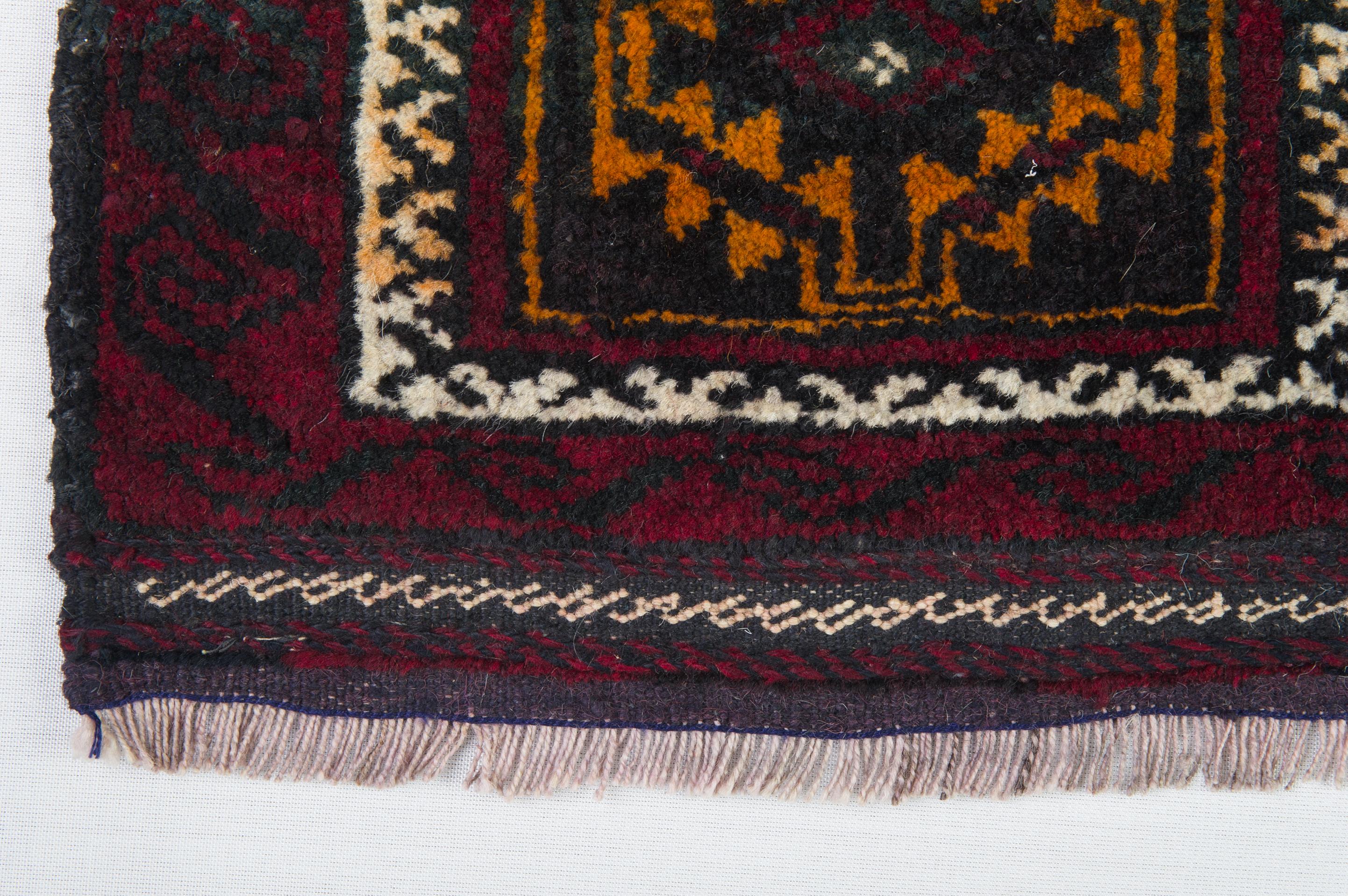 Wool Pair Little Old Balucestan Carpets also for Pillows For Sale