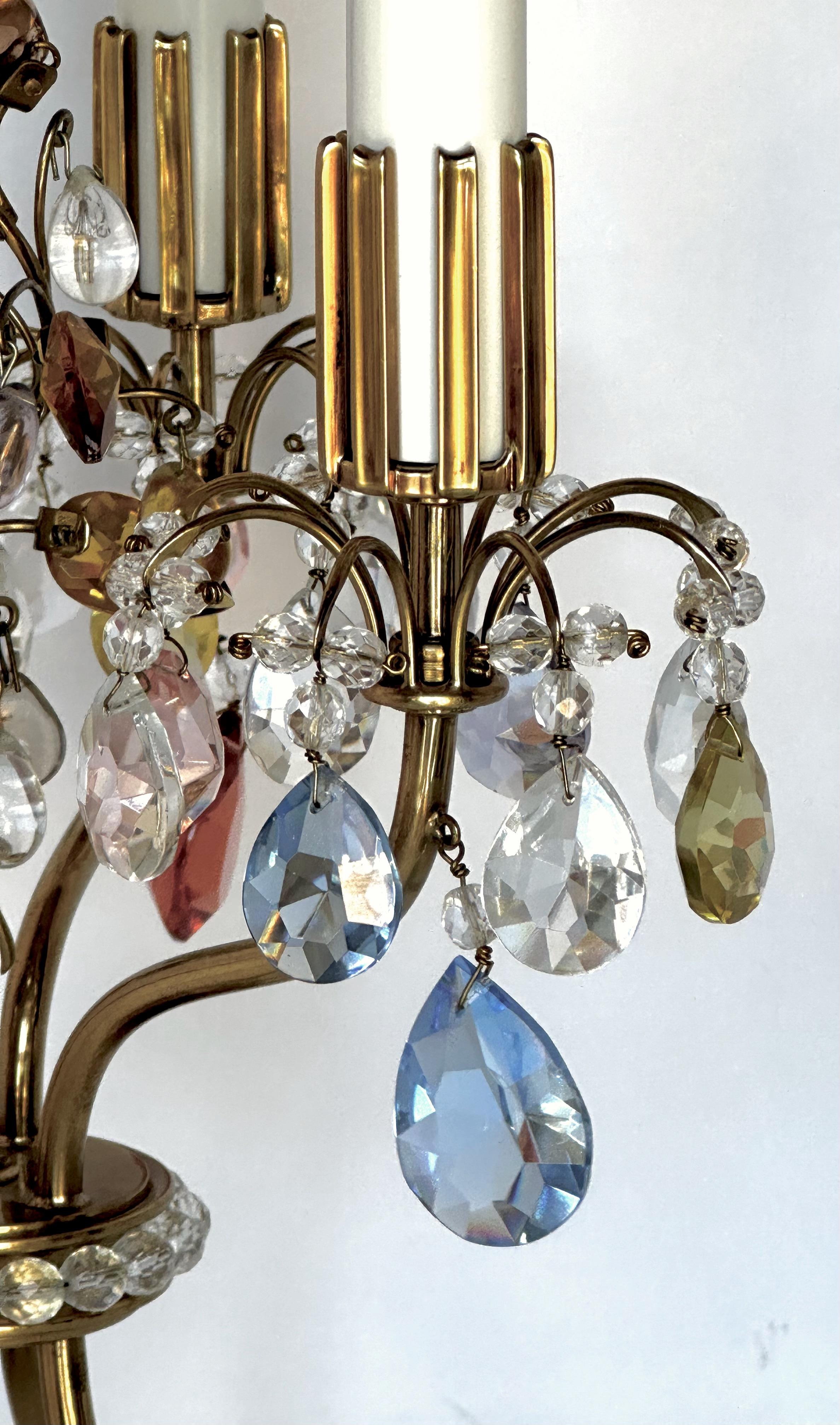 Pair Lobmeyr Haerdtl Crystal Brass Table Lamps For Sale 6