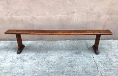 Pair of Long Chestnut Benches, 19th Century
