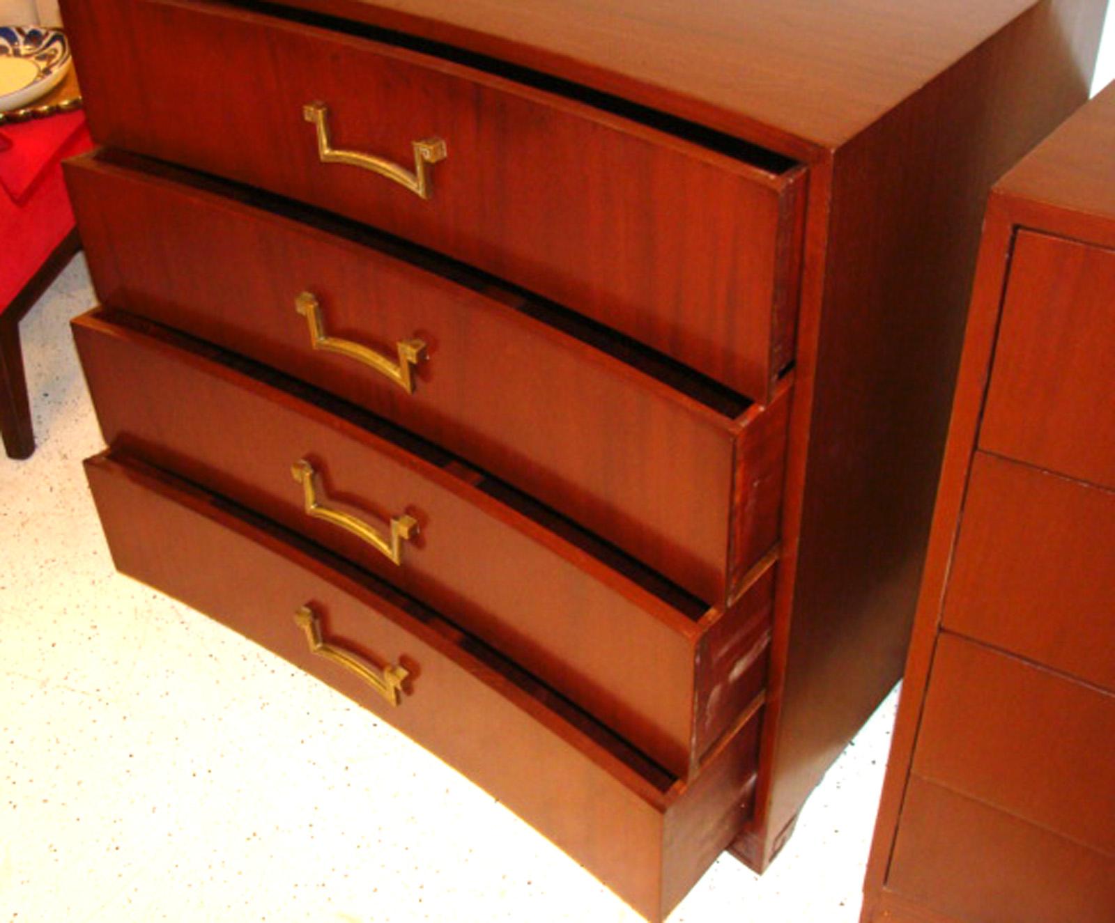 Wonderful pair of modernist chests or dressers from Grosfeld House. Designed by Lorin Jackson and reflective of
the Art Moderne/Modernist movement in America during the 1940s. It can be included within the broader Mid-Century Modern definition.