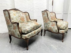 Pair Louis XIV Antique Style Oversized Chairs
