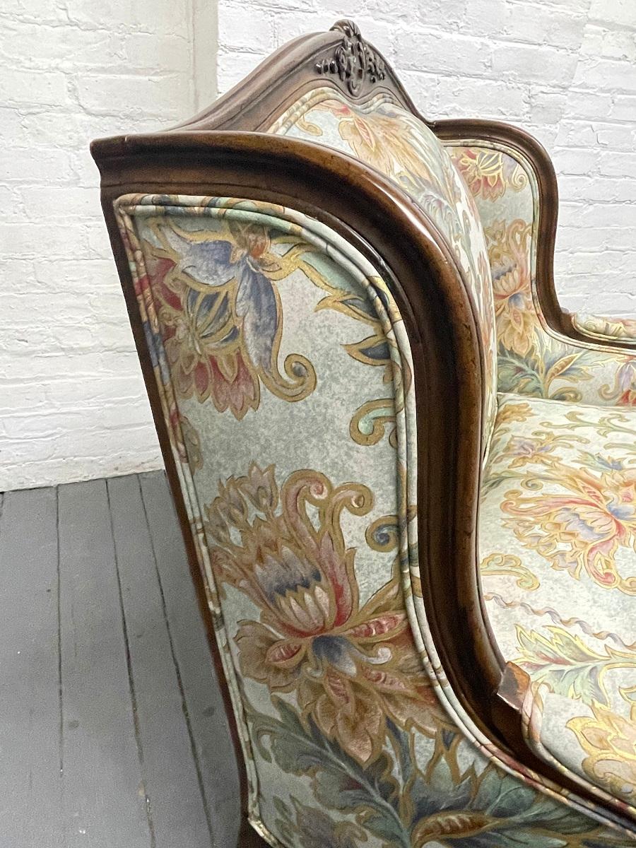 Pair Louis XIV Antique Style Oversized Chairs In Good Condition For Sale In New York, NY
