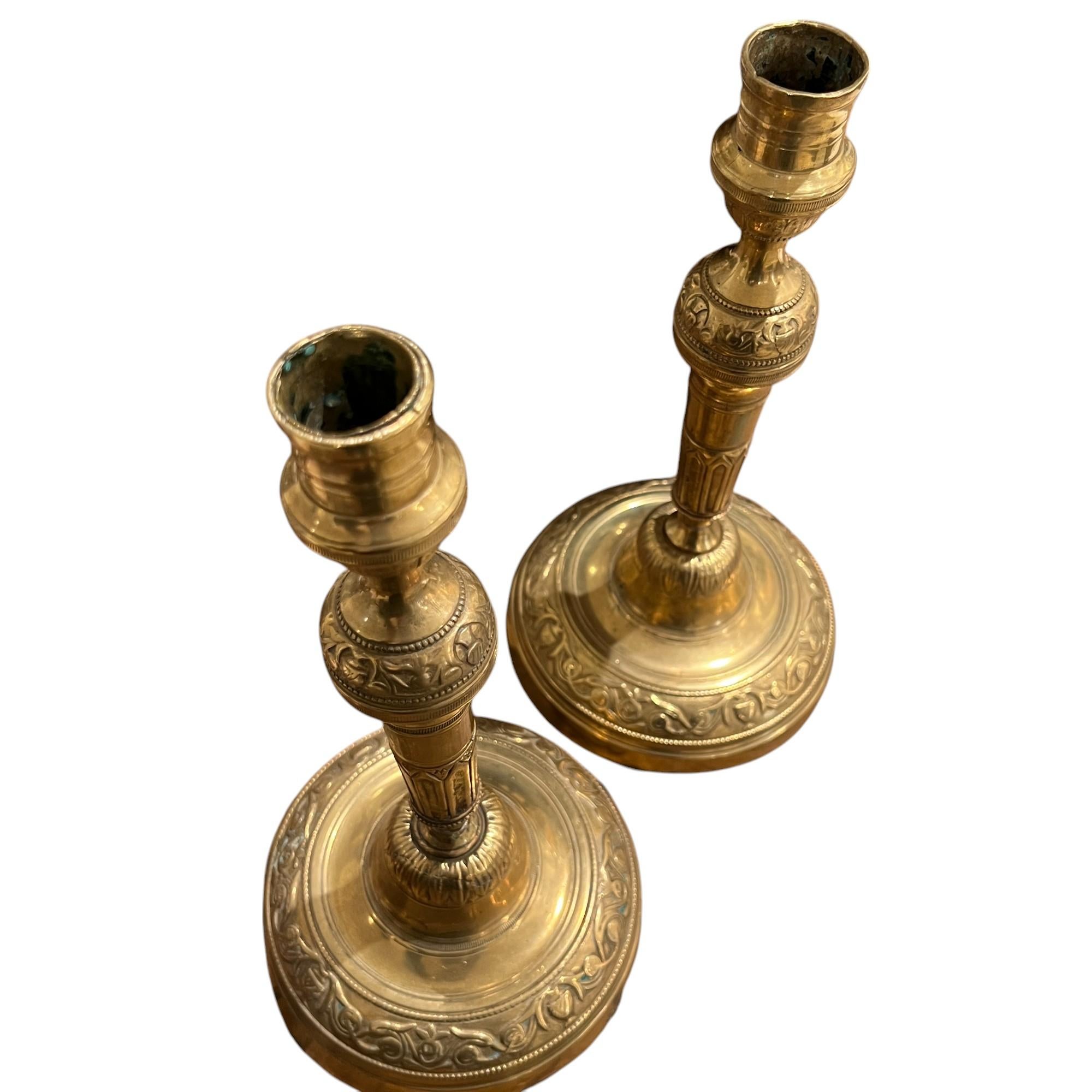 Francese Coppia di candelabri Luigi XIV in vendita