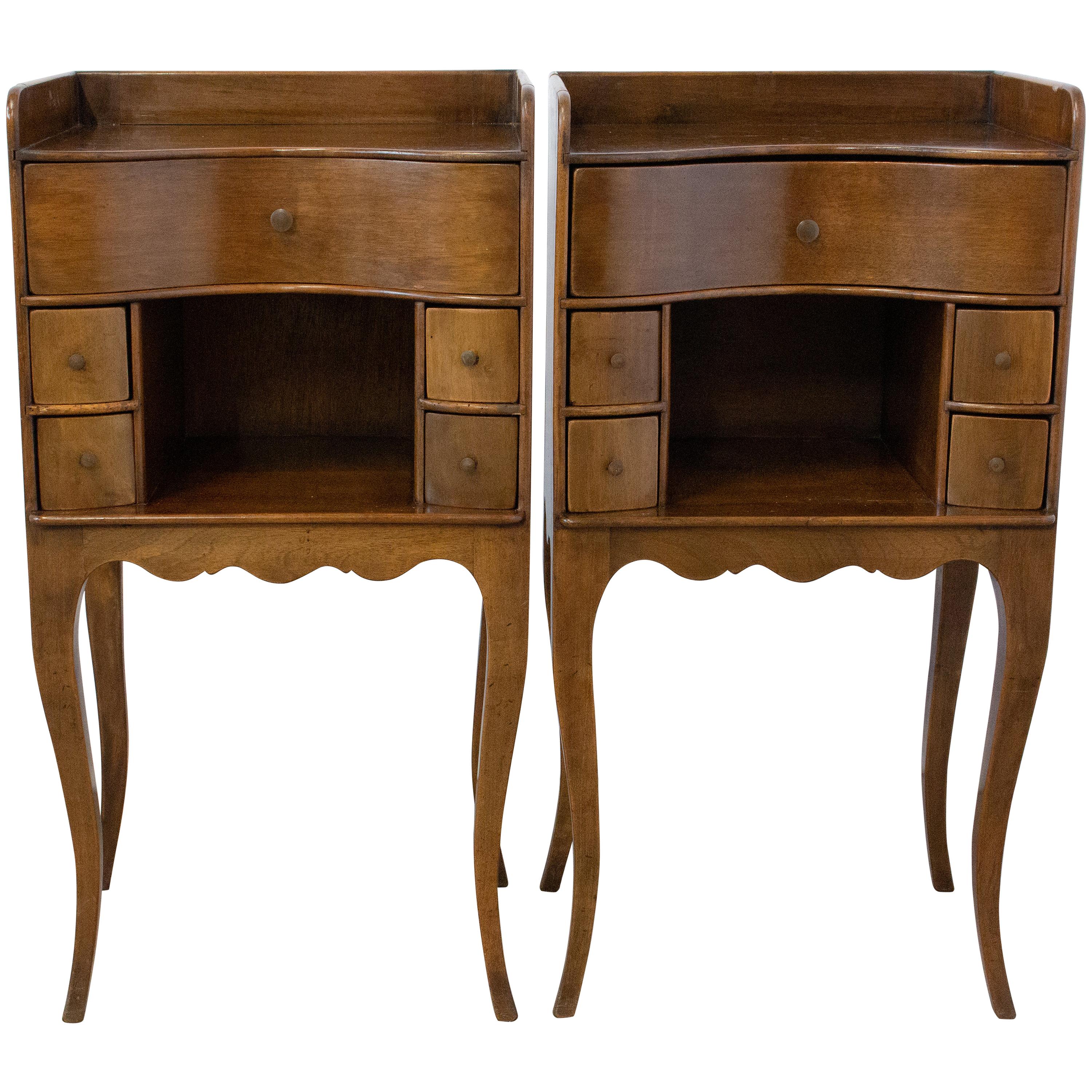 Pair of Louis XV Nightstands Early 20th Century Side Cabinets Bedside Tables