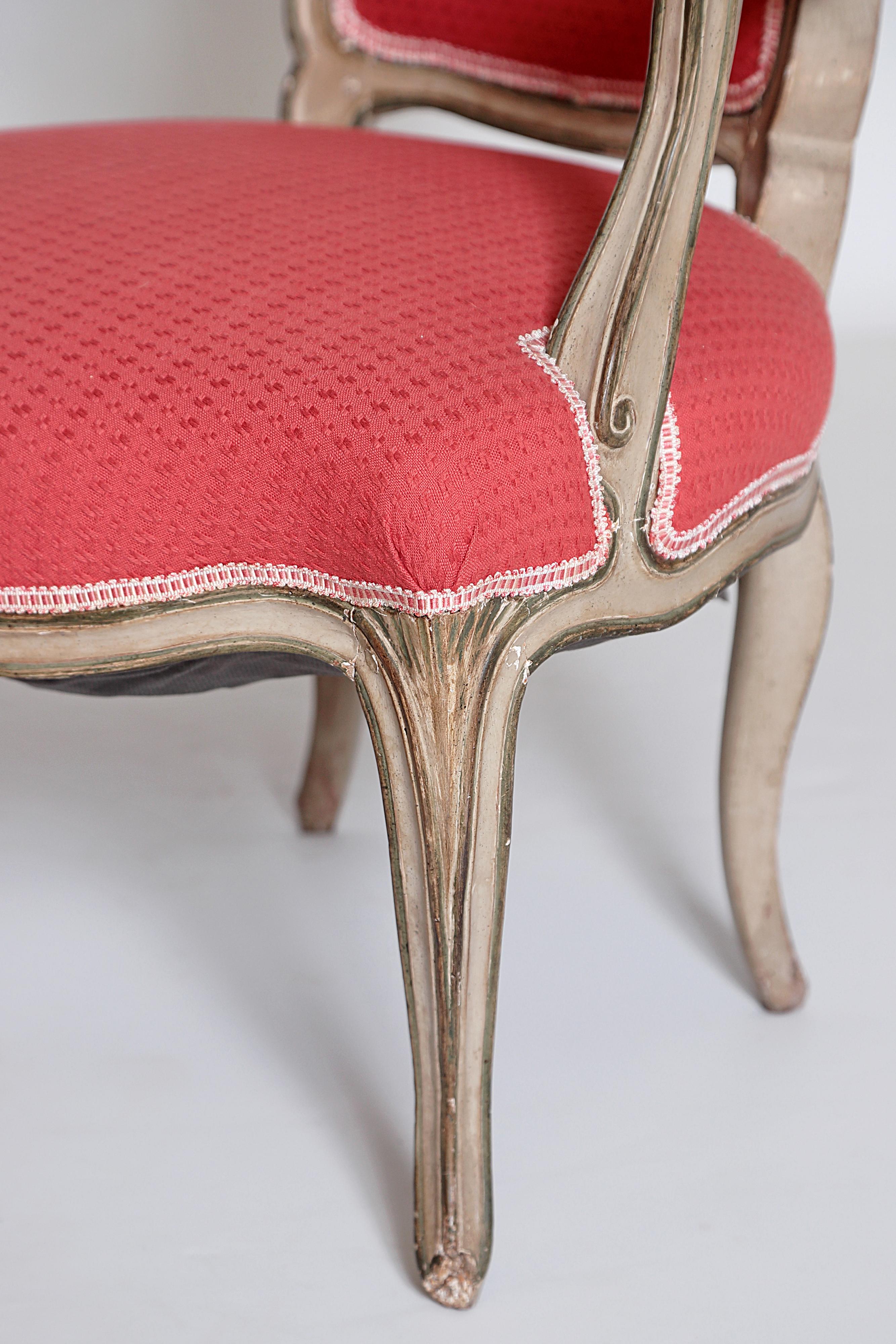 Pair of Louis XV Painted Fauteuils 3