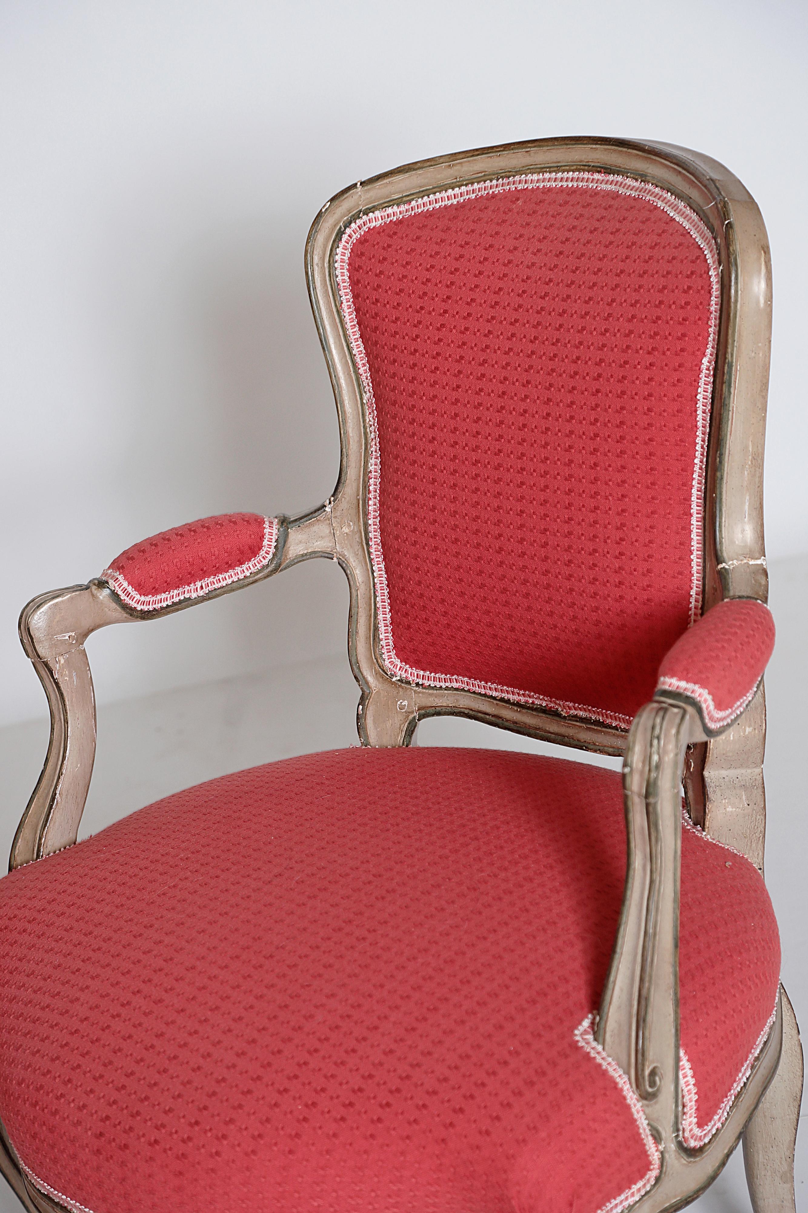 Pair of Louis XV Painted Fauteuils 2