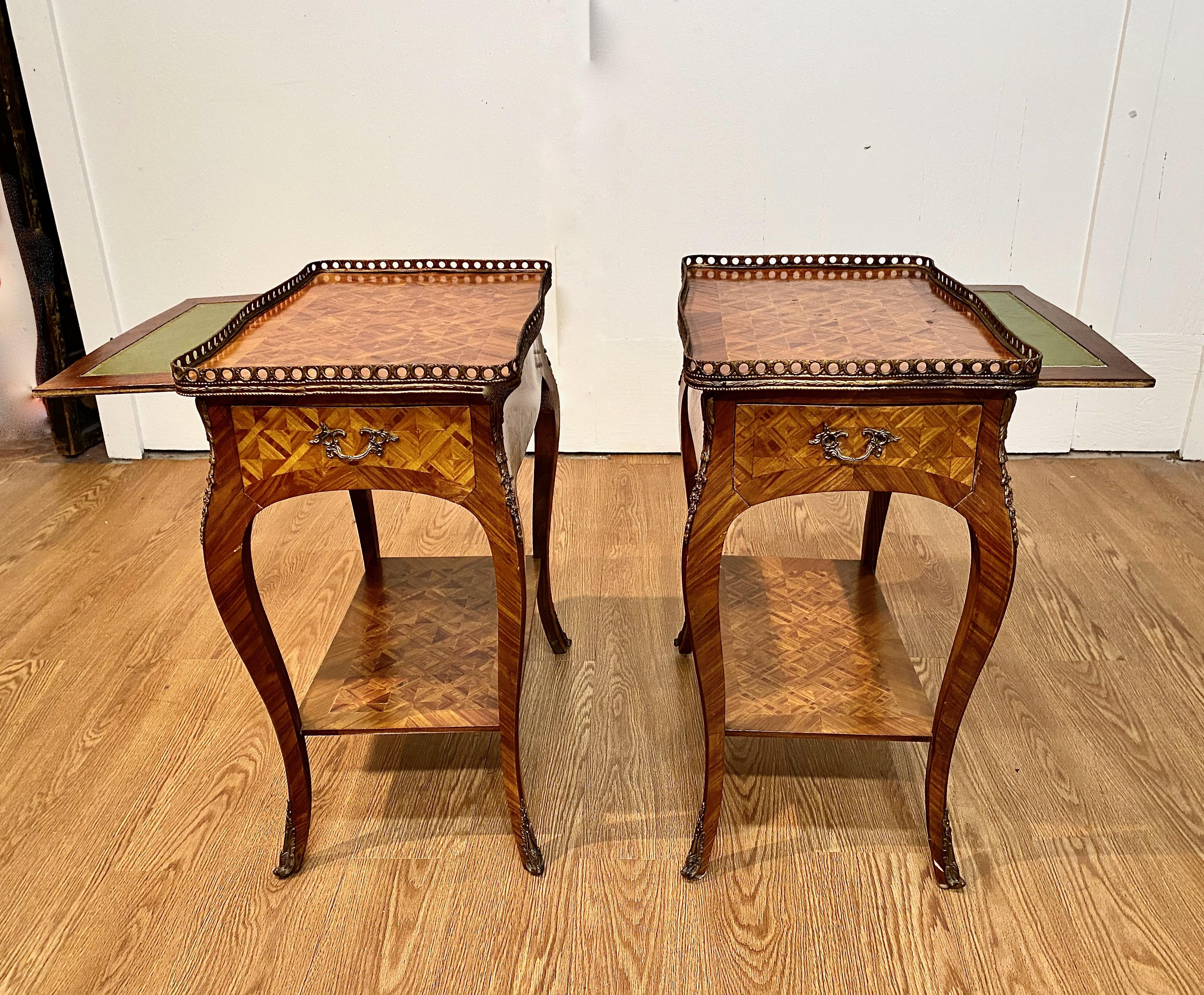 Pair Louis XV-Style End or Side Tables 2