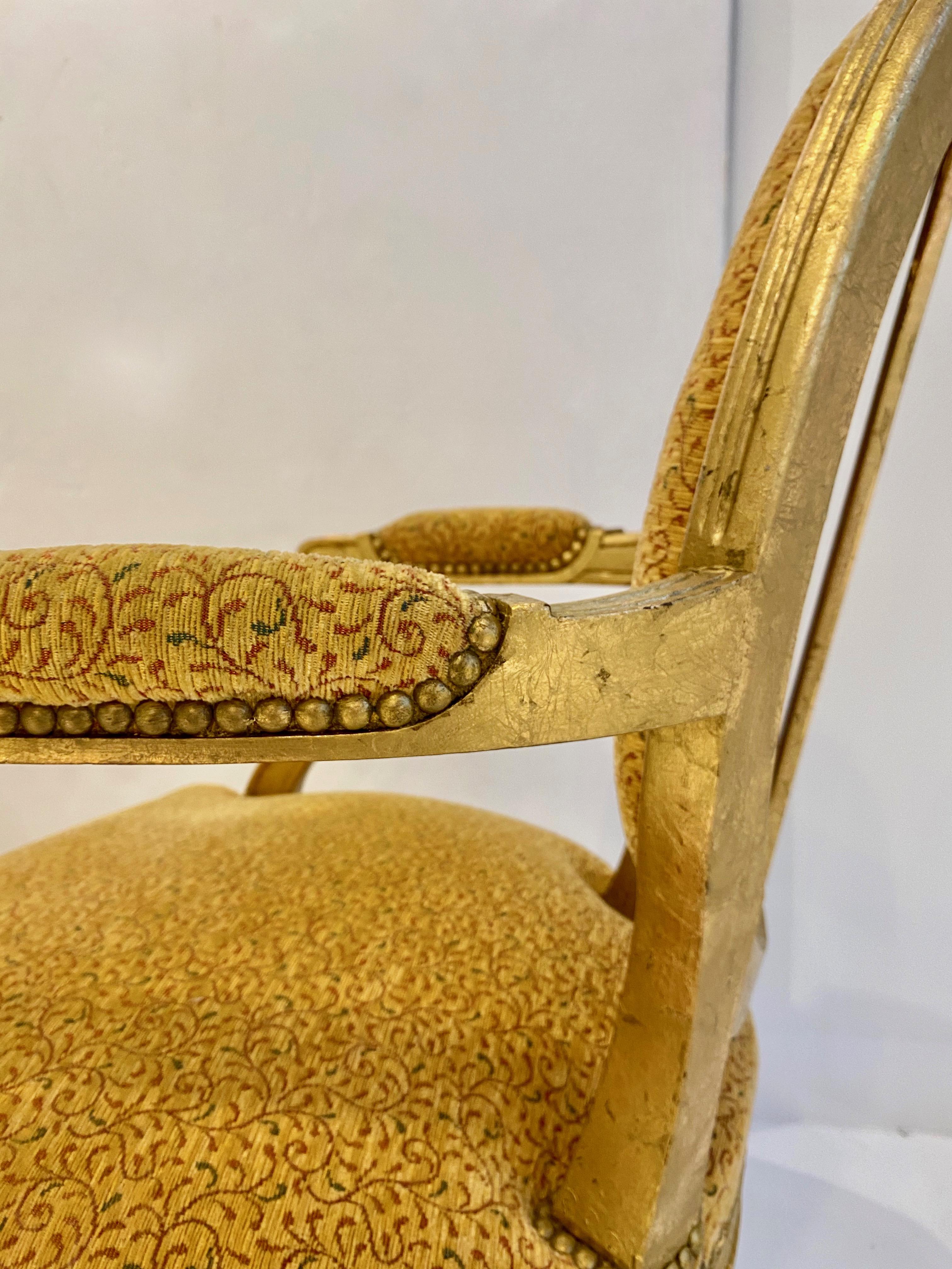 Mid-20th Century Pair of Louis XV Style Giltwood Fauteuils