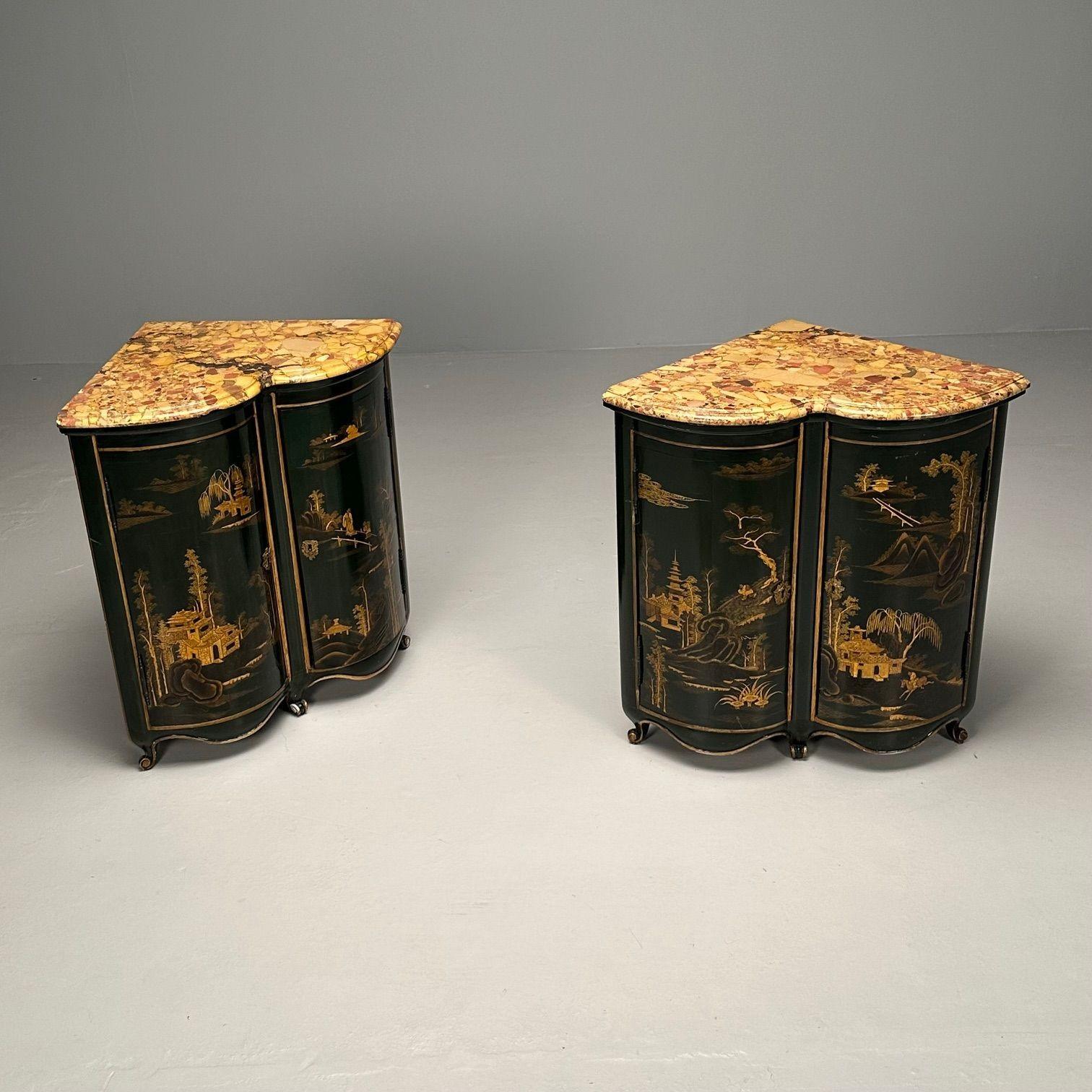 Pair Louis XV Style Japanned Corner Cabinets / Encoignures, Christies Provenance For Sale 6