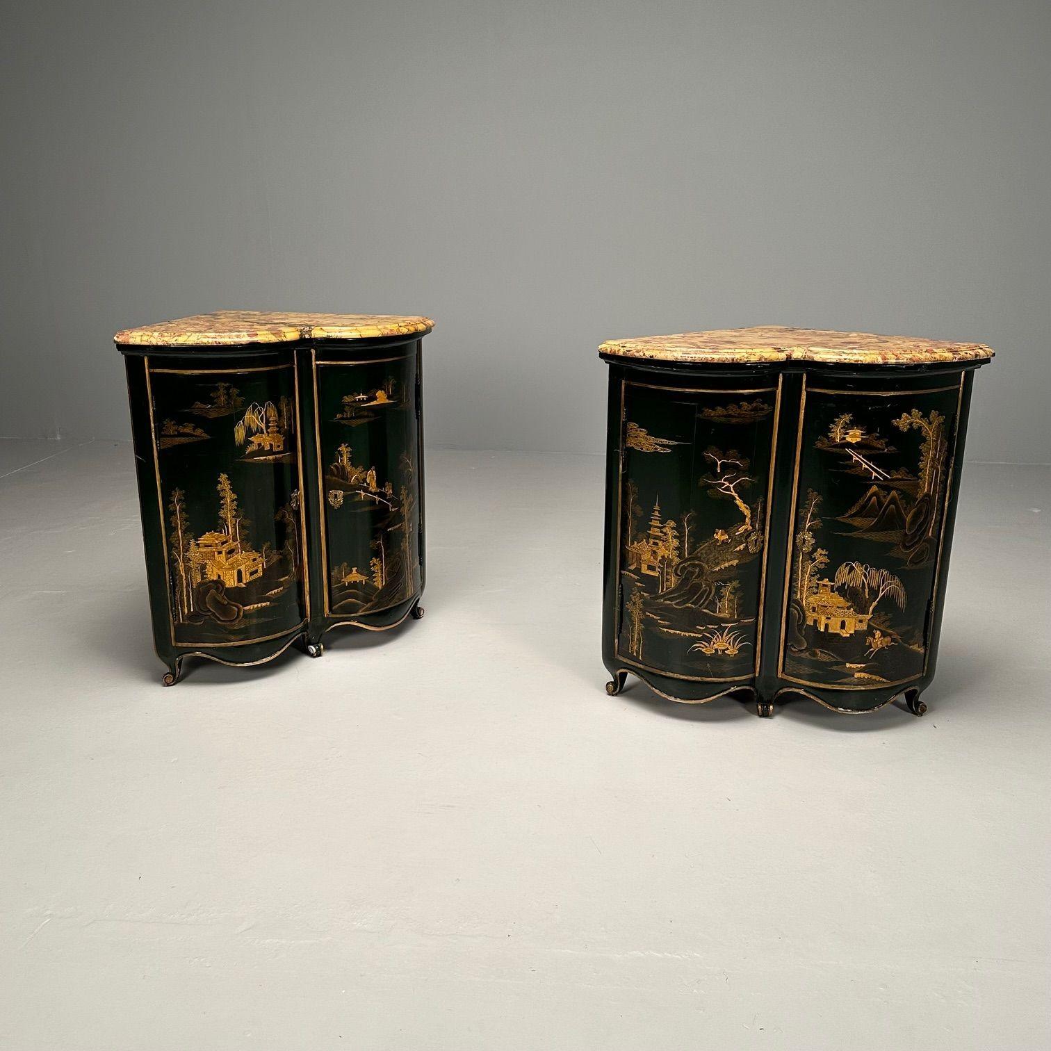 Pair Louis XV Style Japanned Corner Cabinets / Encoignures, Christies Provenance For Sale 7