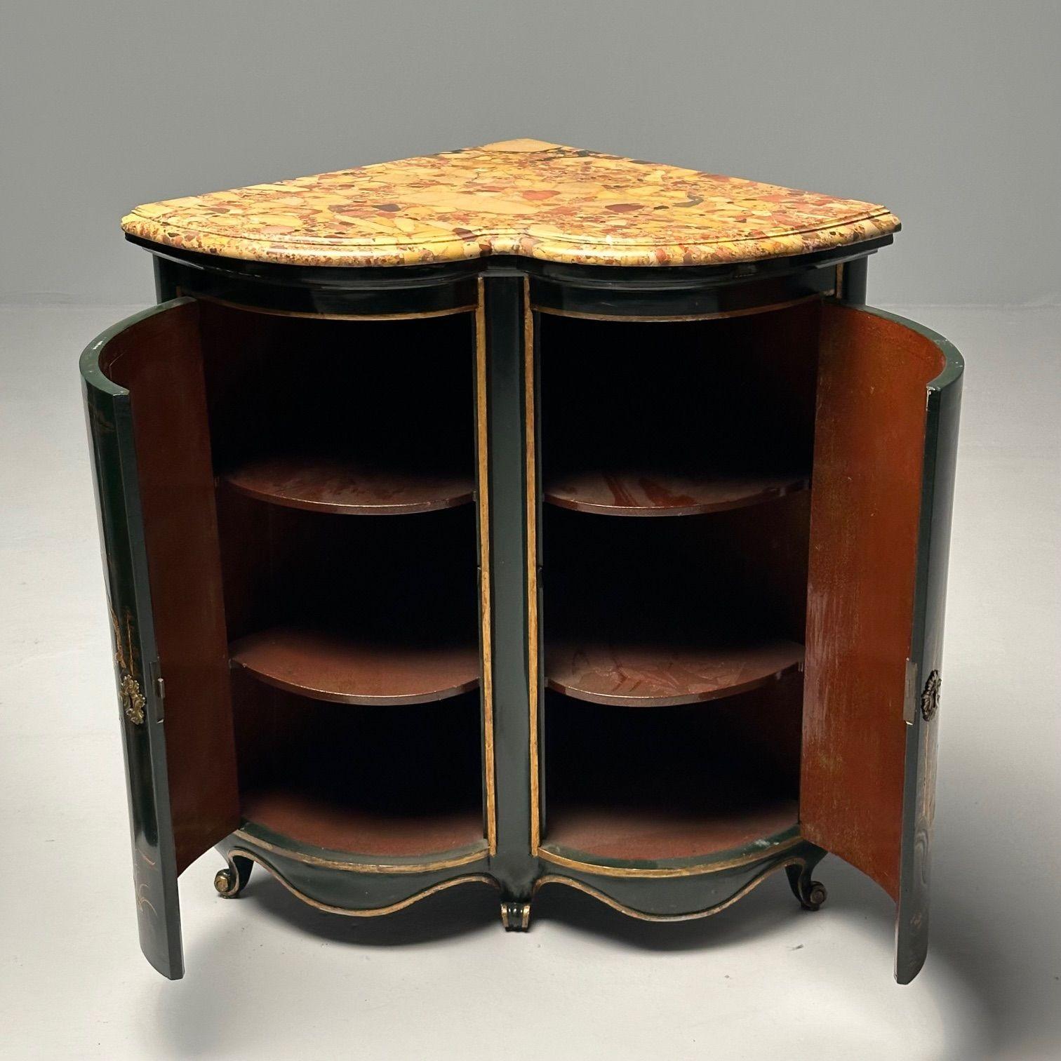 Pair Louis XV Style Japanned Corner Cabinets / Encoignures, Christies Provenance For Sale 8