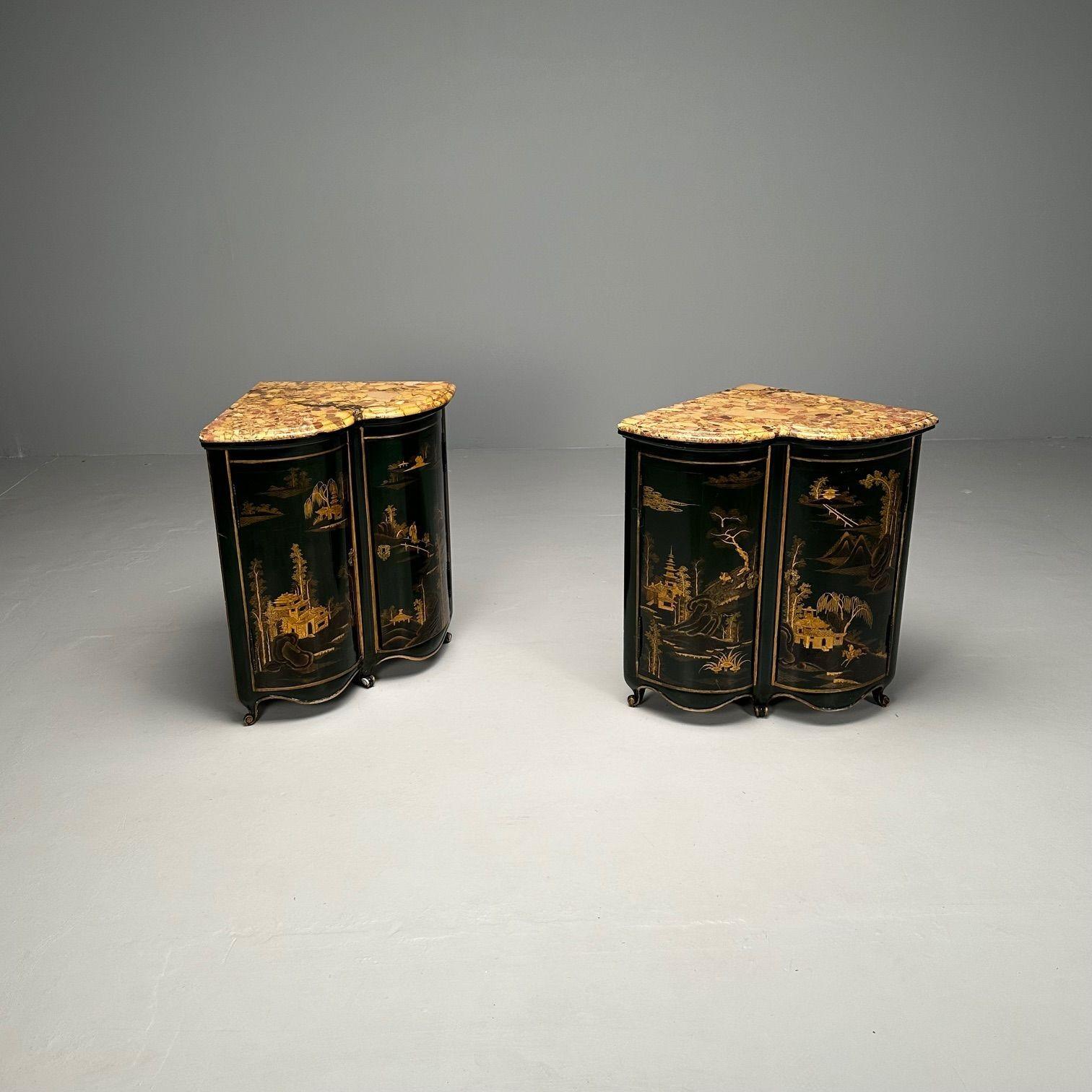 Pair Louis XV Style Japanned Corner Cabinets / Encoignures, Christies Provenance For Sale 10