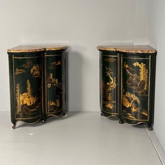 Pair Louis XV Style Japanned Corner Cabinets / Encoignures, Christies Provenance