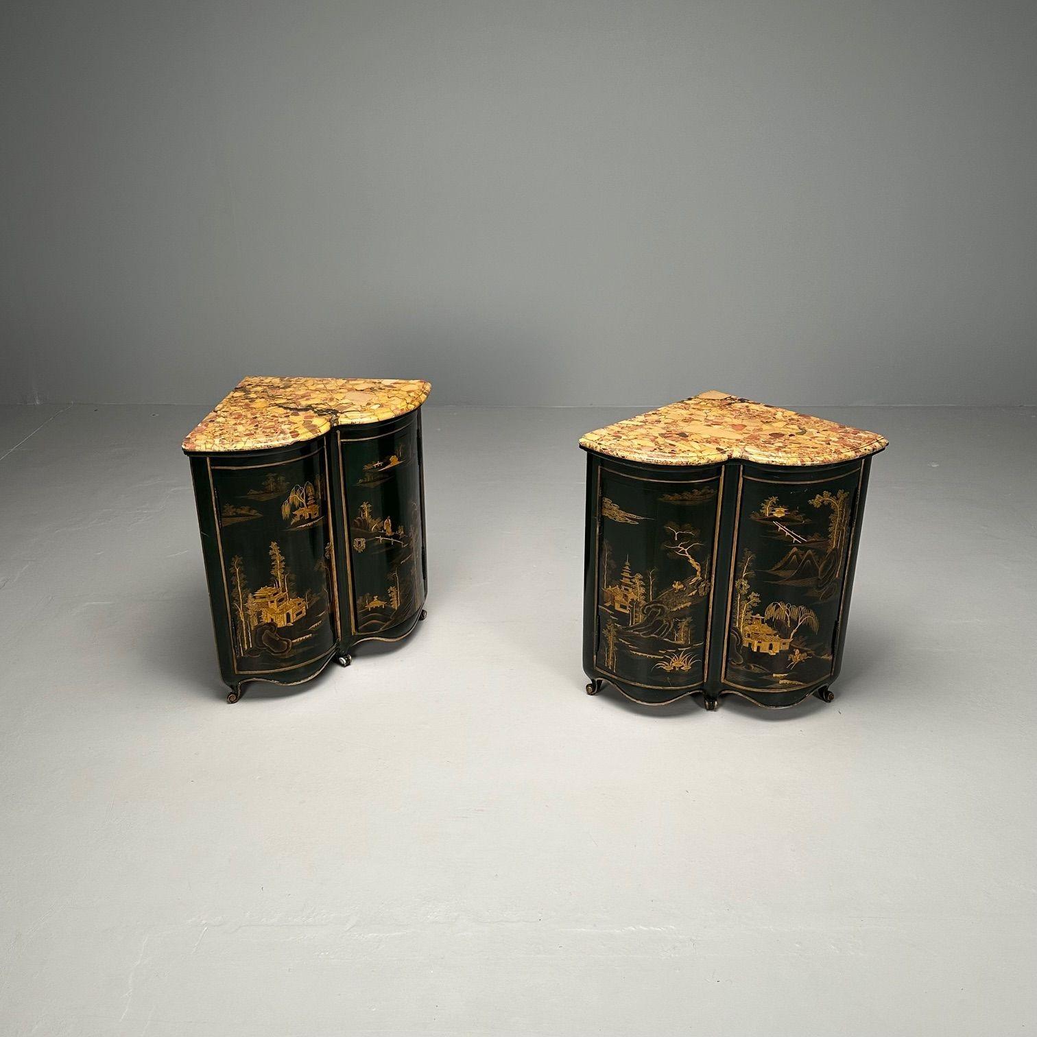 Pair Louis XV Style Japanned Corner Cabinets / Encoignures, Christies Provenance For Sale 3