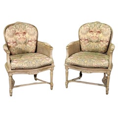 Vintage Pair Louis XVI Armchairs 