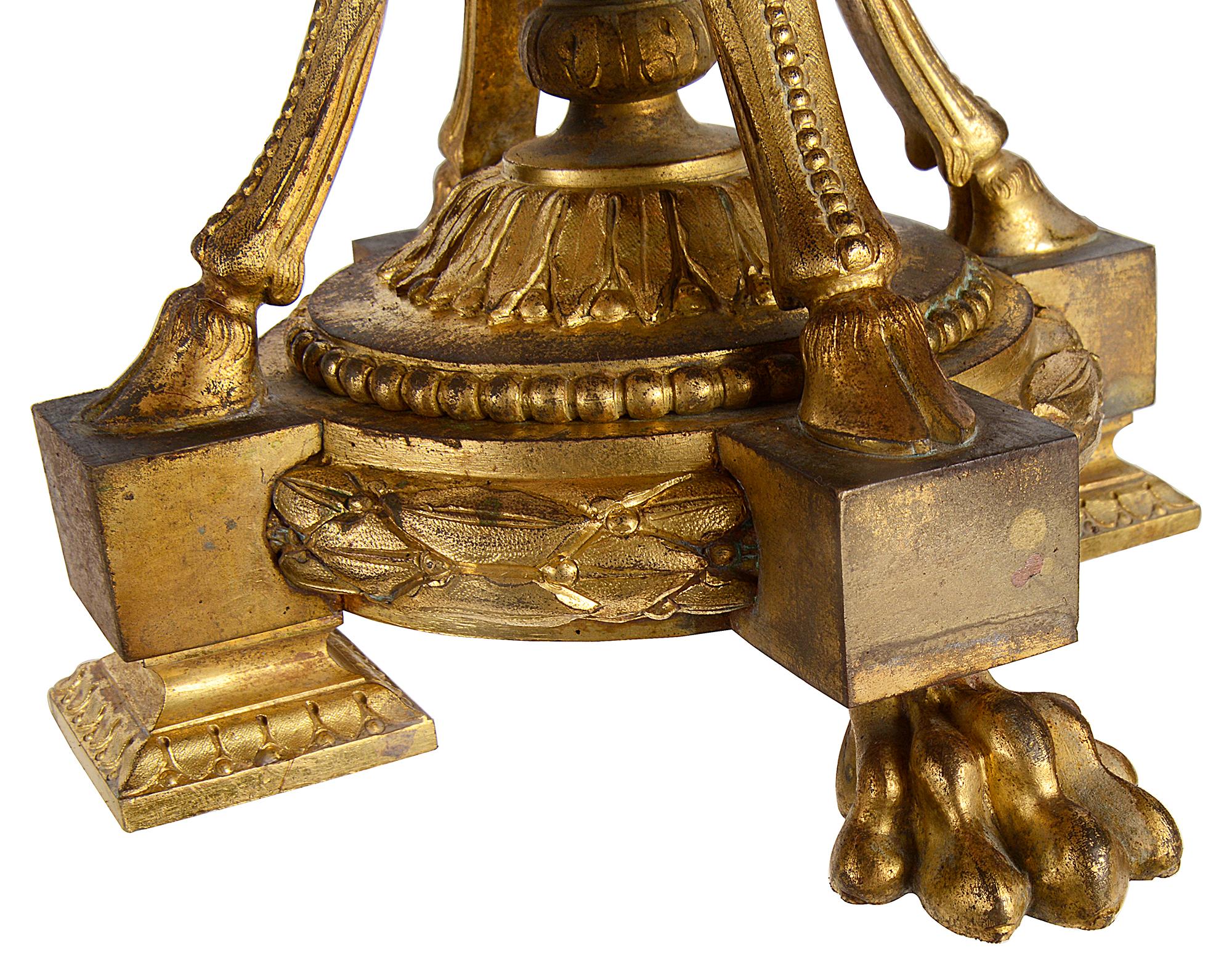 Pair Louis XVI, Sevres Style Gilded Candelabra For Sale 1