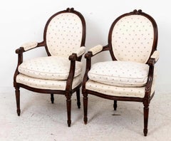 Pair Louis XVI Style Arm Chairs