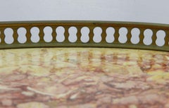 Pair of Louis XVI Style Bouillotte Tables Brass Marble Early 20th Century