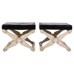 Paar Louis XVI Stil Curule Hocker