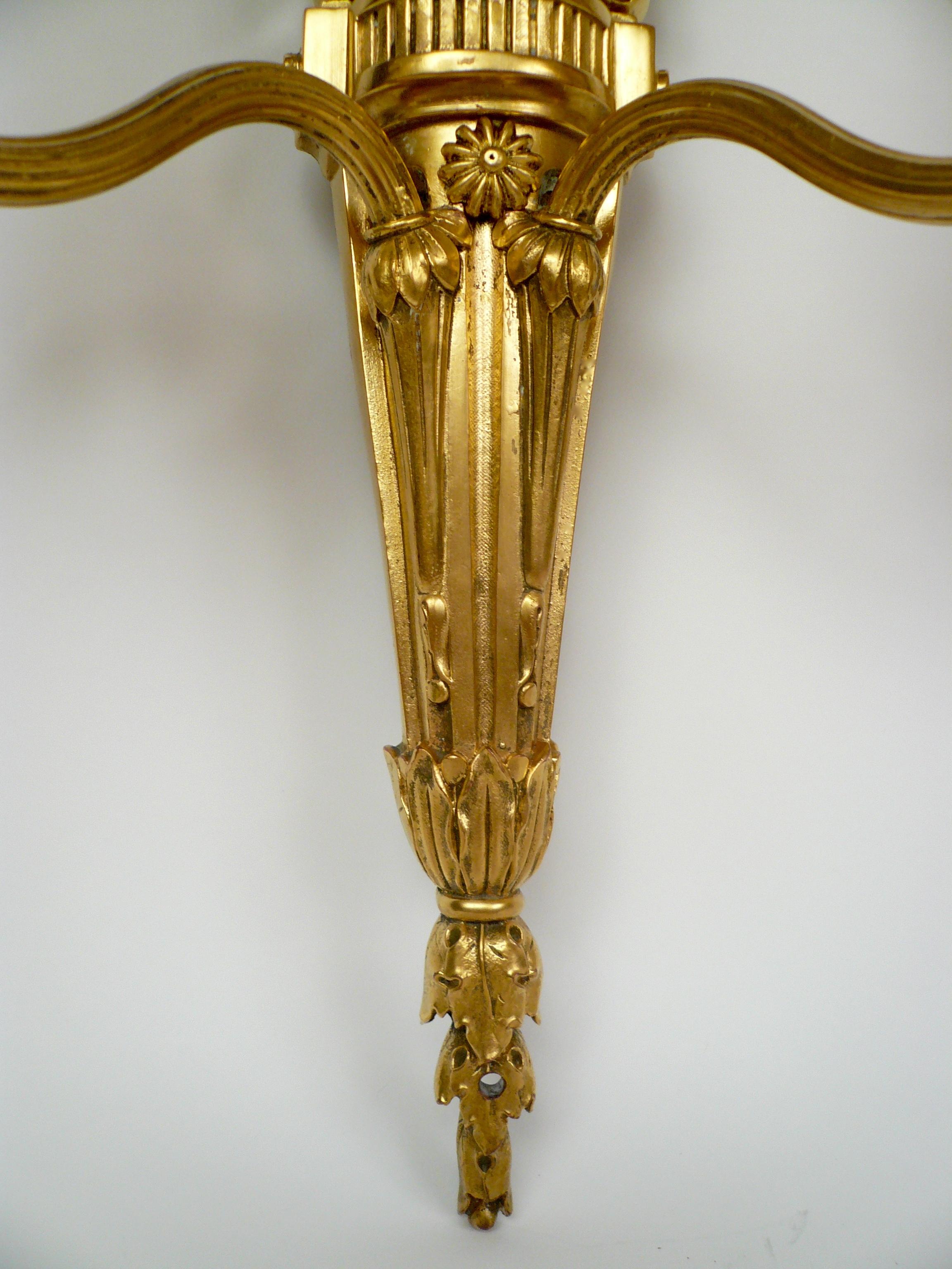 Pair Louis XVI Style Gilt Bronze Sconces by E. F. Caldwell 5