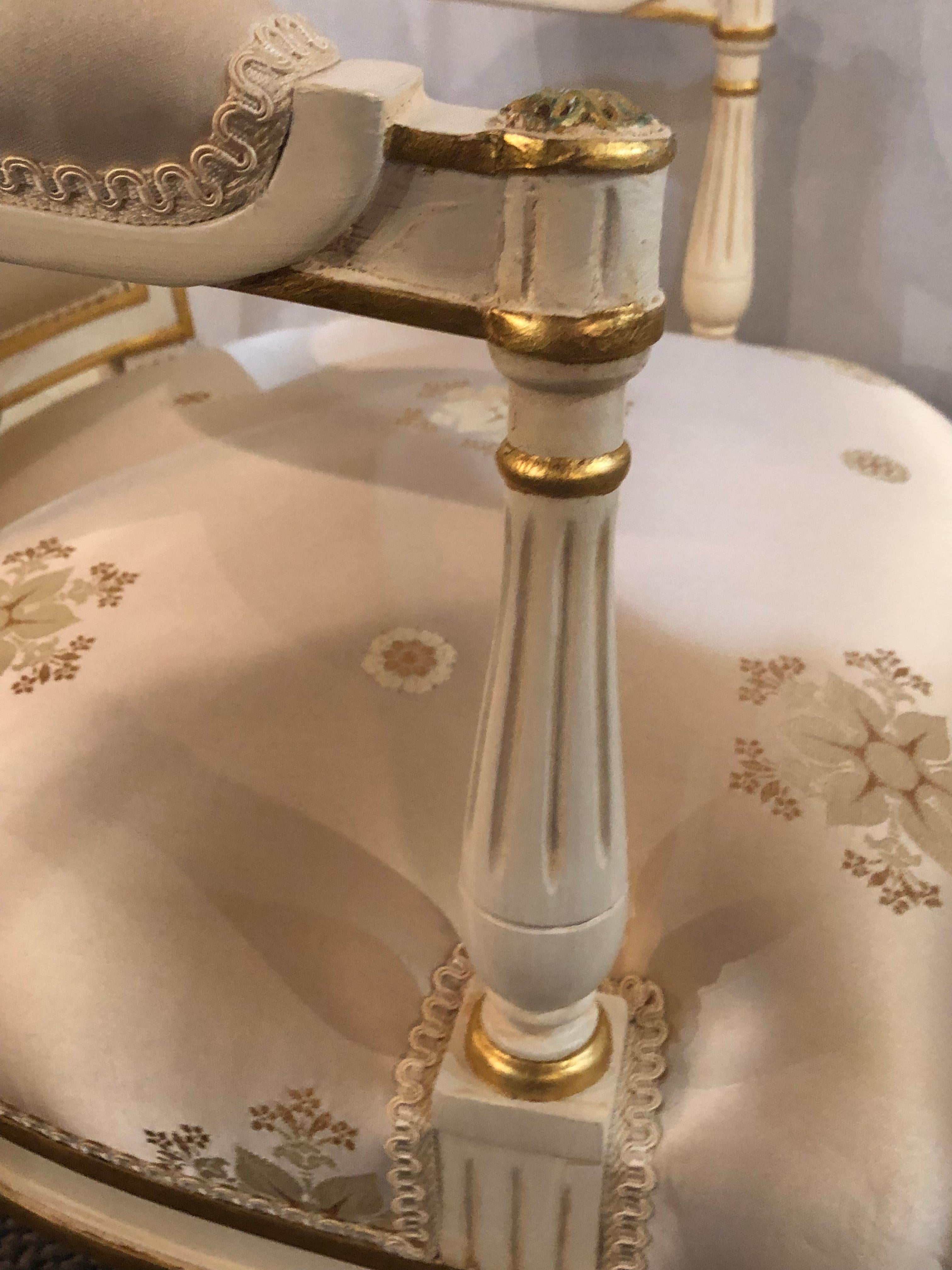 Louis XVI Style Hollywood Regency Fauteuils Scalamandre Silk Upholstery Jansen 9