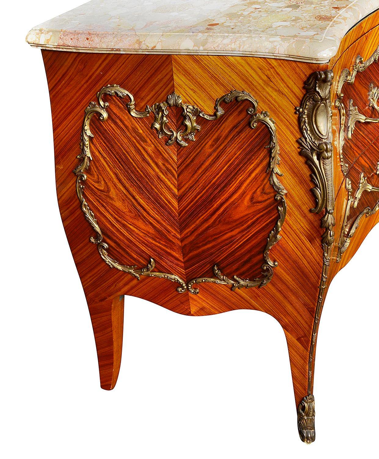 Pair Louis XVI style marble topped commodes. In Good Condition For Sale In Brighton, Sussex