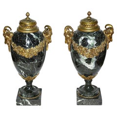 Antique Pair `Louis XVI style marble vases / Lamps