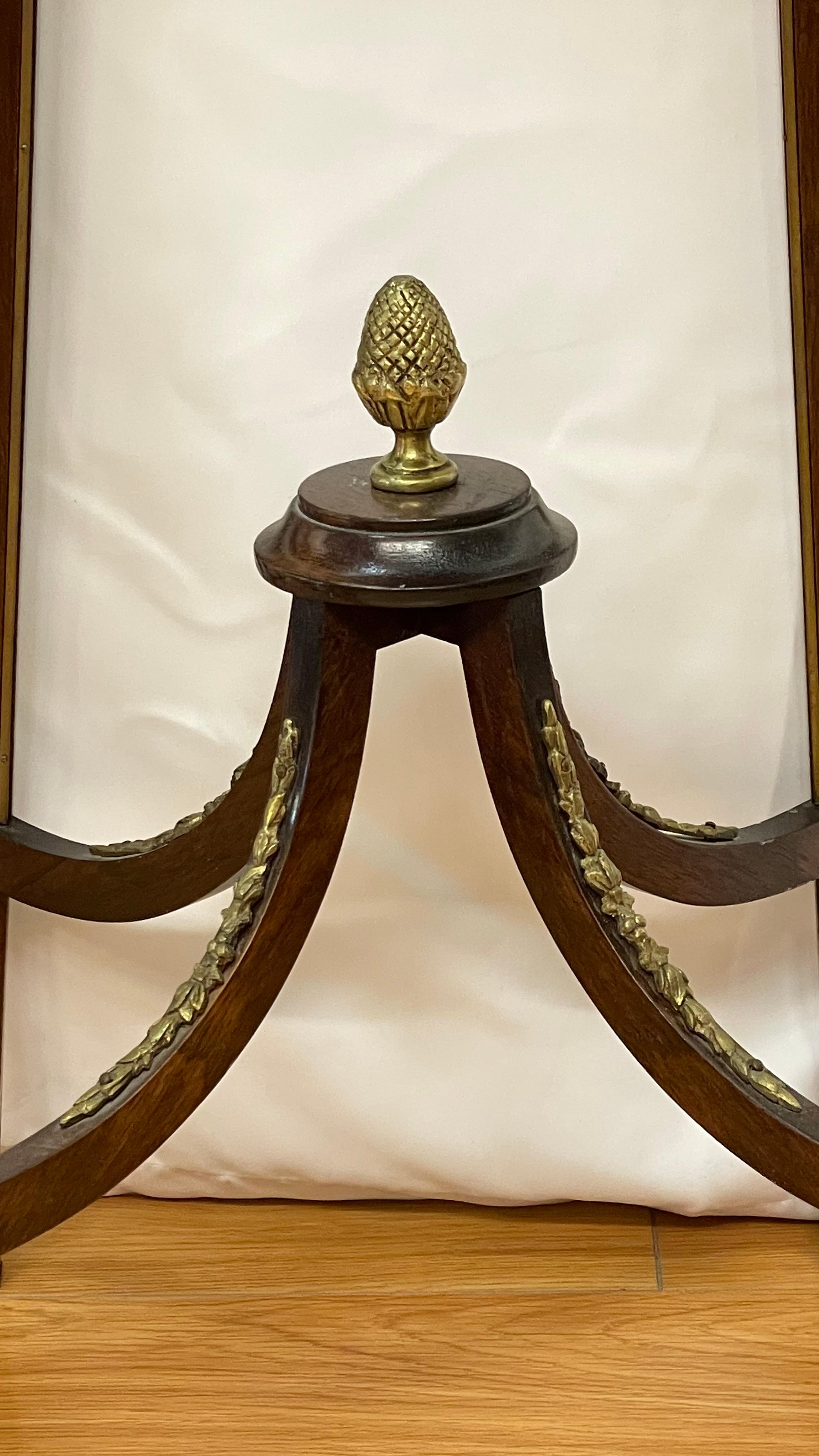 Pair Louis XVI style ormolu mounted stands with ram-head design and marble tops  For Sale 1