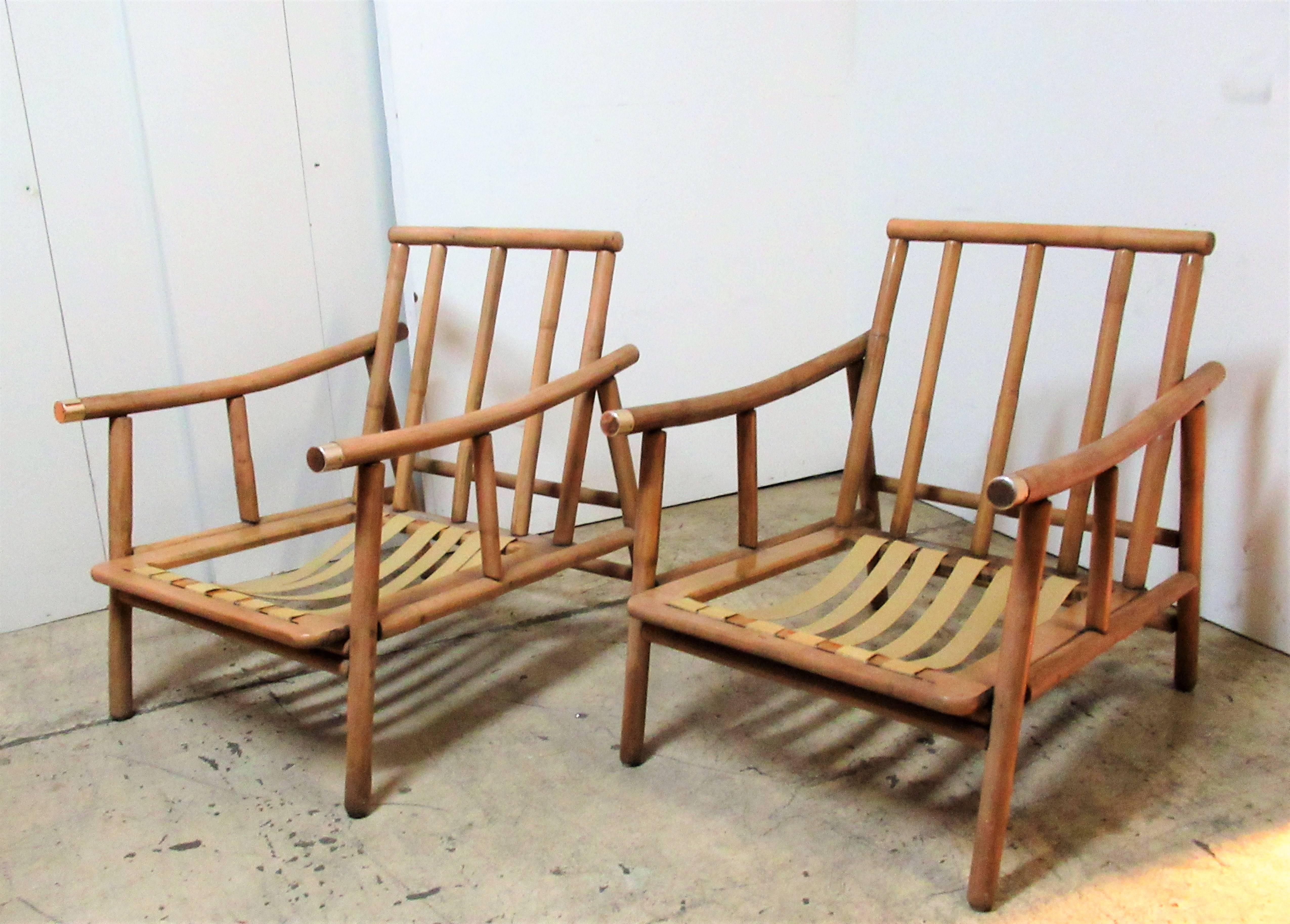 20ième siècle Paire de chaises longues et canapé de John Wisner pour Ficks Reed