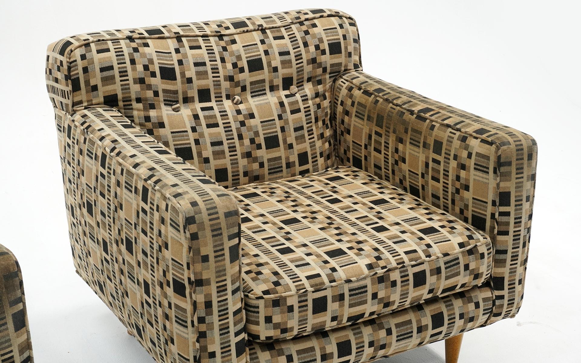 Bleached Pair of Lounge Chairs by Edward Wormley for Dunbar, Priced for Reupholstery