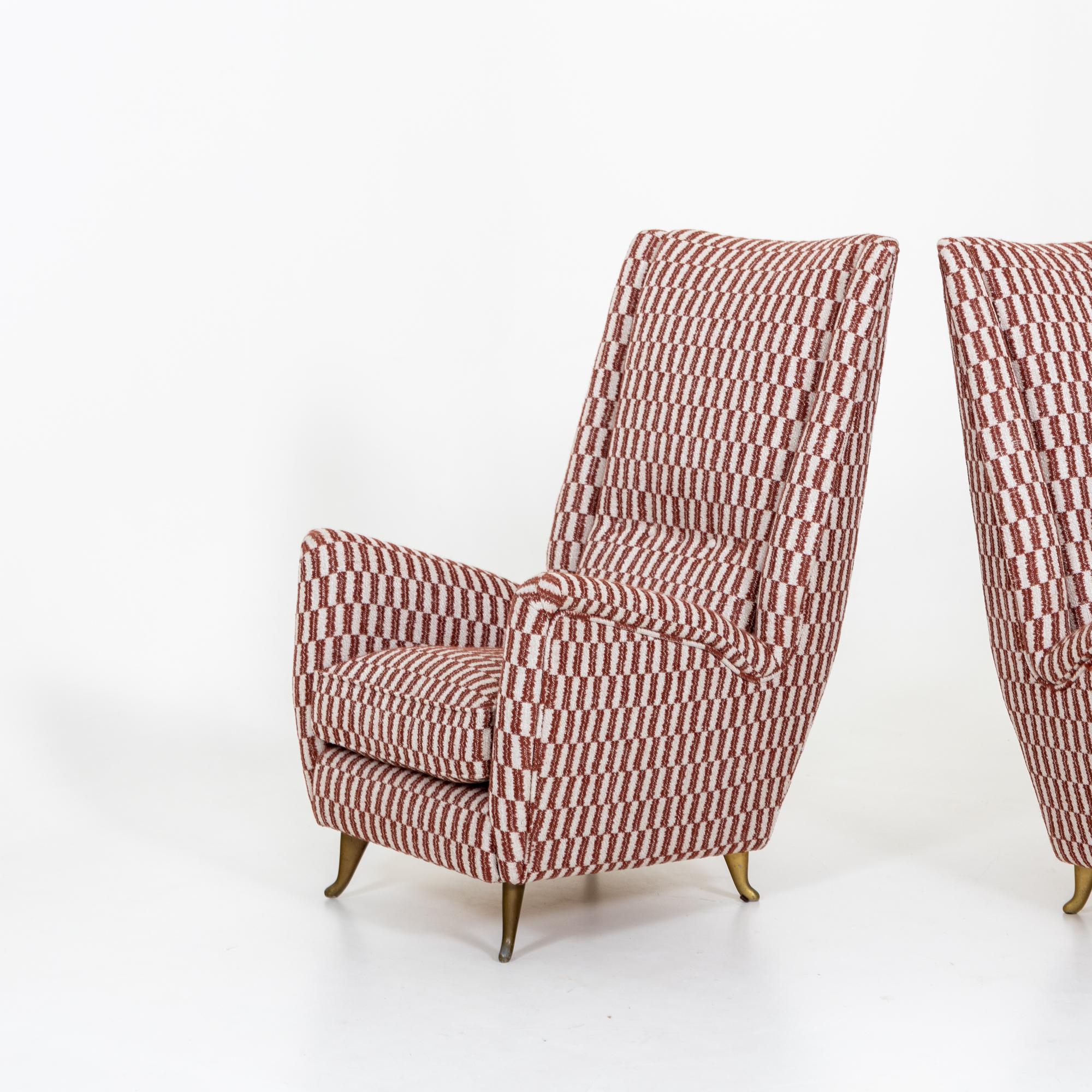 Mid-Century Modern Pair Lounge Chairs by Gio Ponti for Isa Bergamo, Italy 1950s For Sale