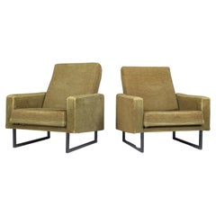 Pair Lounge Chairs by René Jean Caillette for Steiner in Original Fabric, 1963